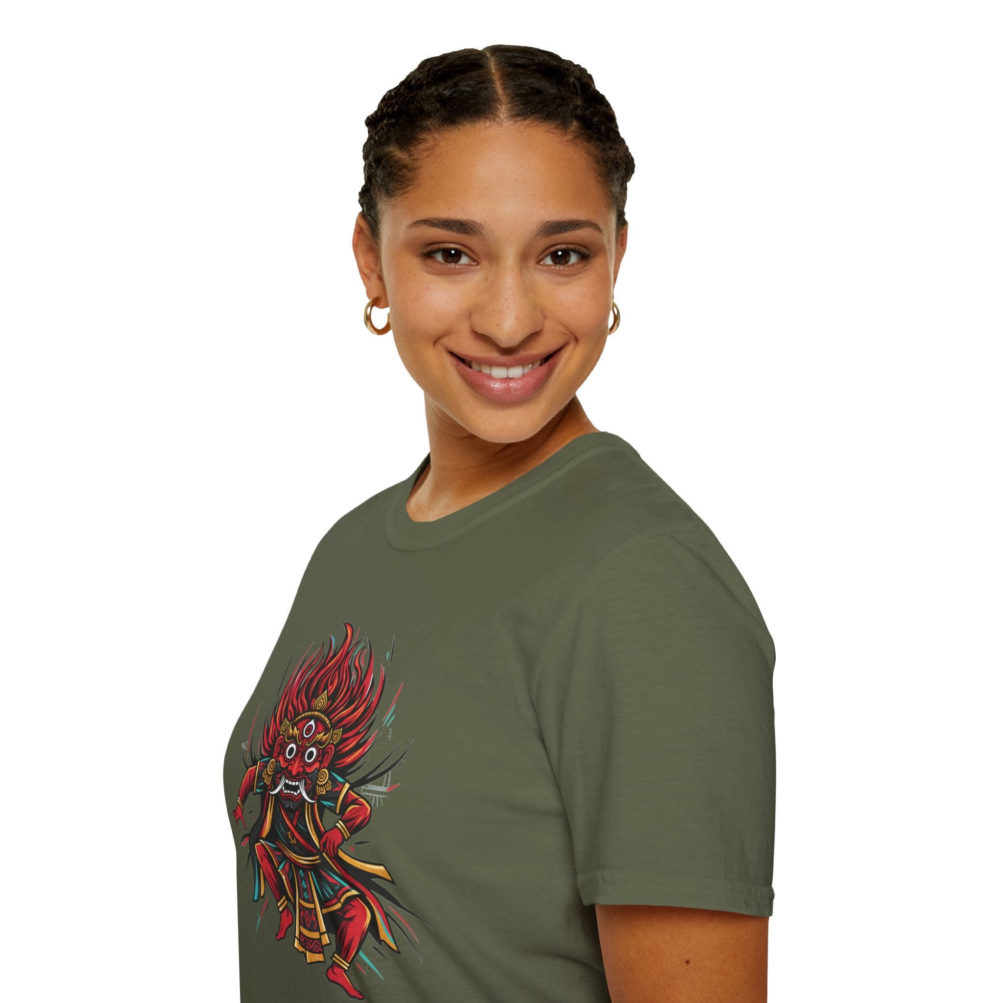 Balinese Barong Dance T-Shirt — Traditional Mythic Mask Graphic Tee