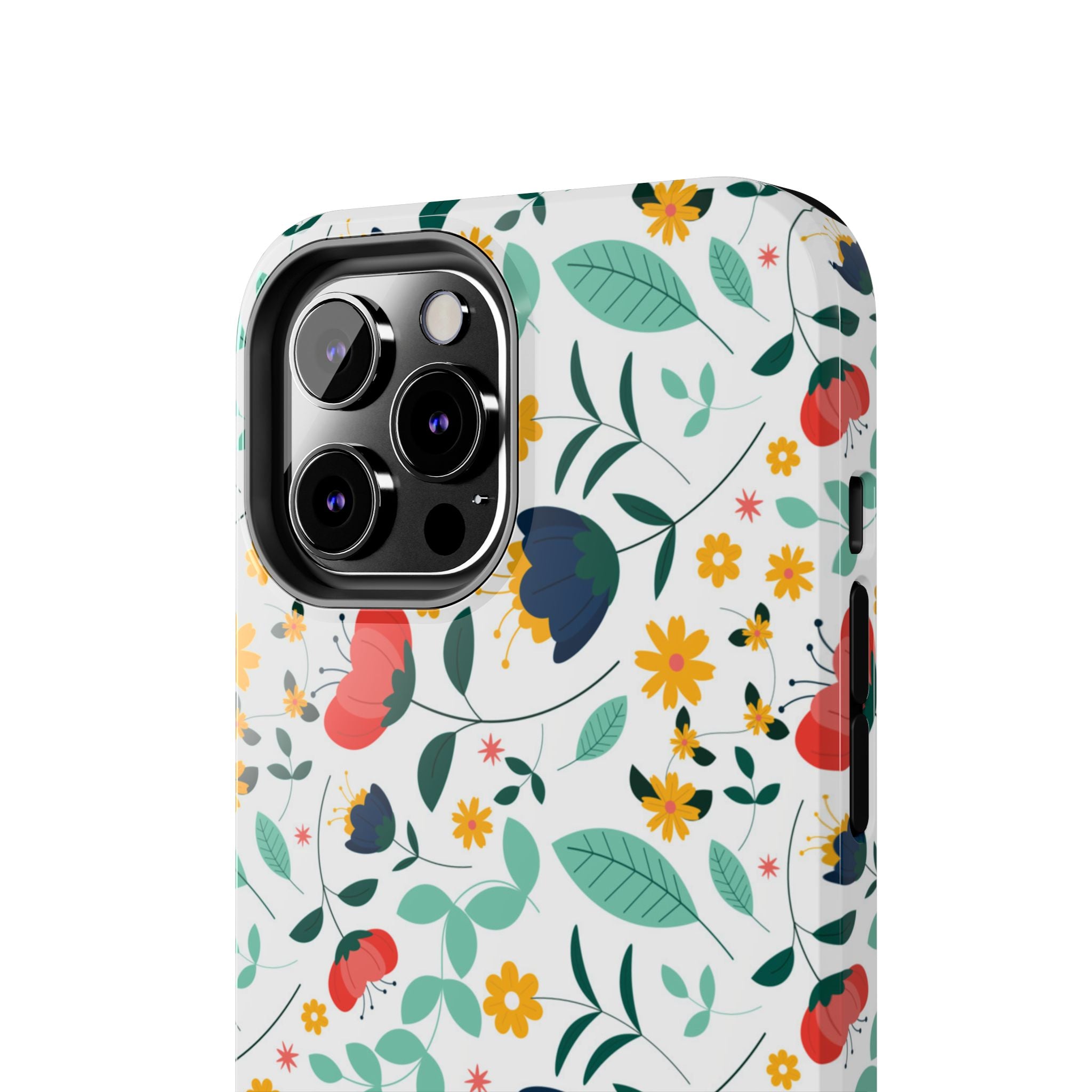 Floral Pattern Tough Phone Case — Colorful Spring Flowers Phone Cover