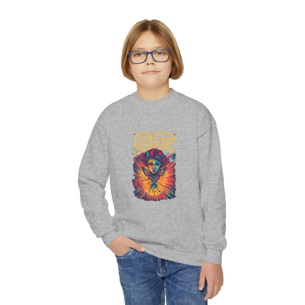 Psychedelic Evolving Skull Youth Crewneck Sweatshirt