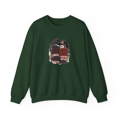 Crewneck Sweatshirt — Cozy Vintage Cabin Illustration with Quote