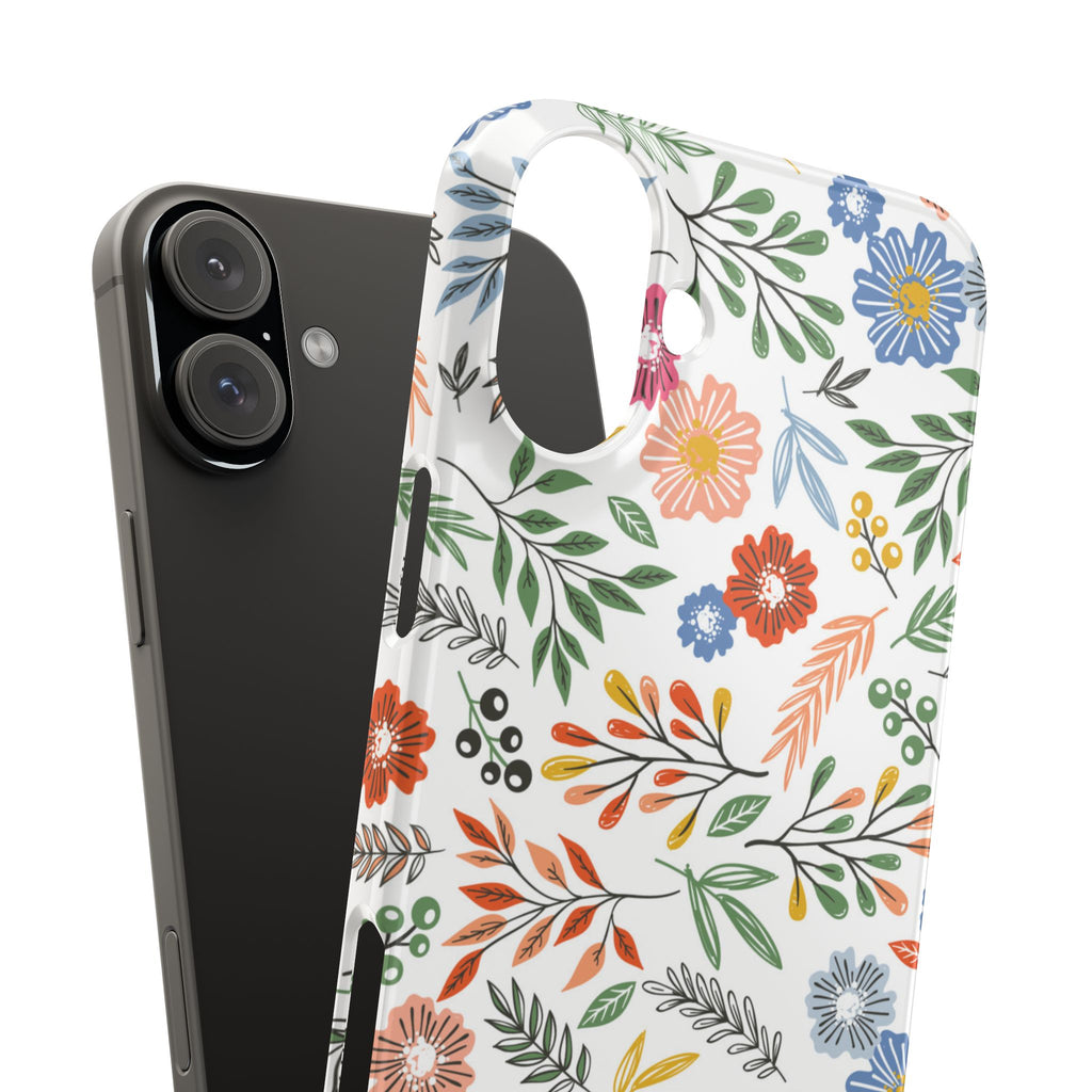 Slim Floral Phone Case — Colorful Hand-Drawn Wildflower Design