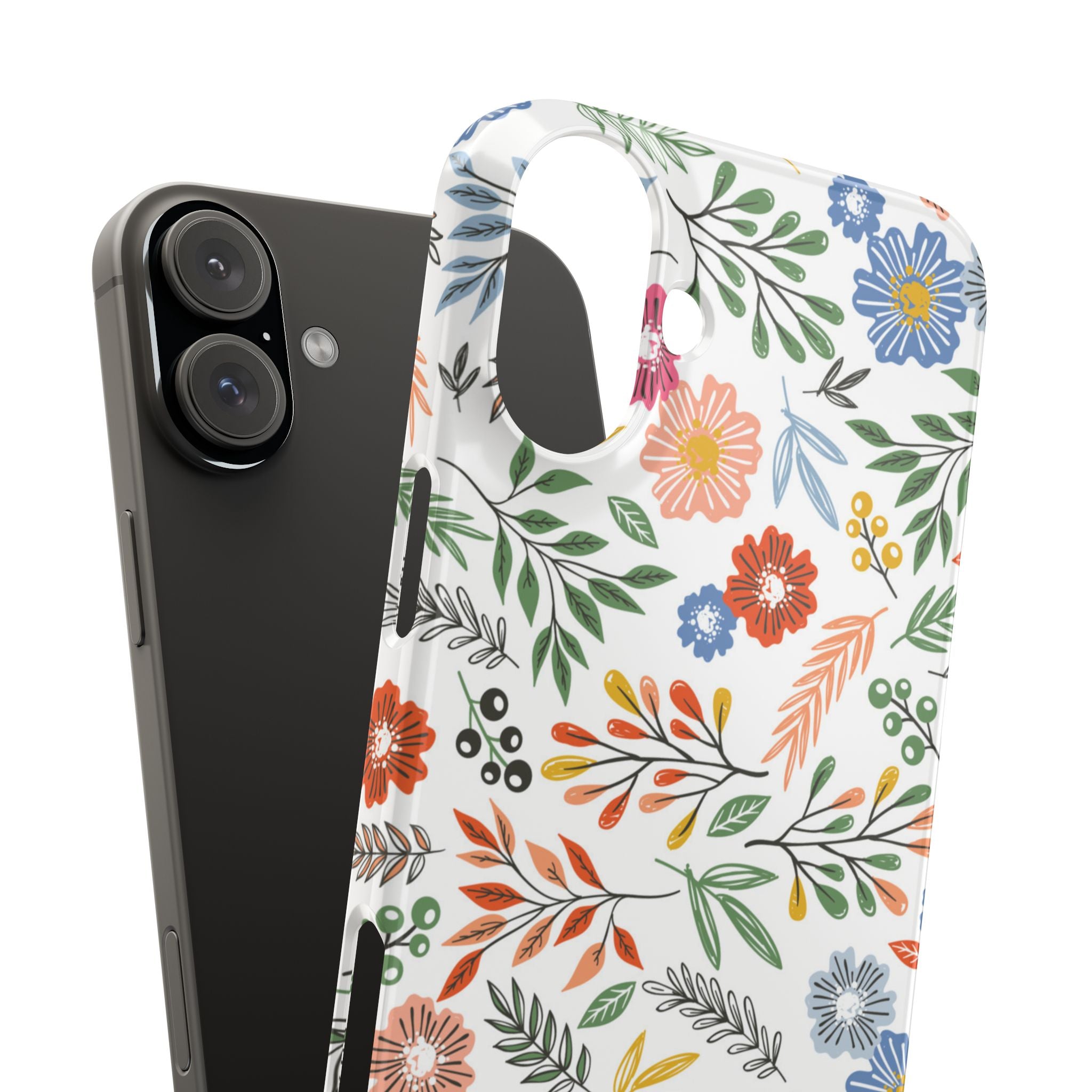Slim Floral Phone Case — Colorful Hand-Drawn Wildflower Design