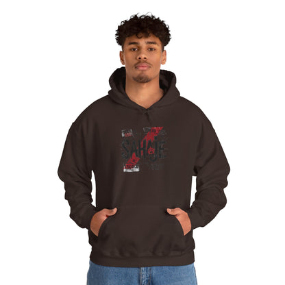 Sahaje Graphic Hoodie – Distressed Vintage Script Pullover