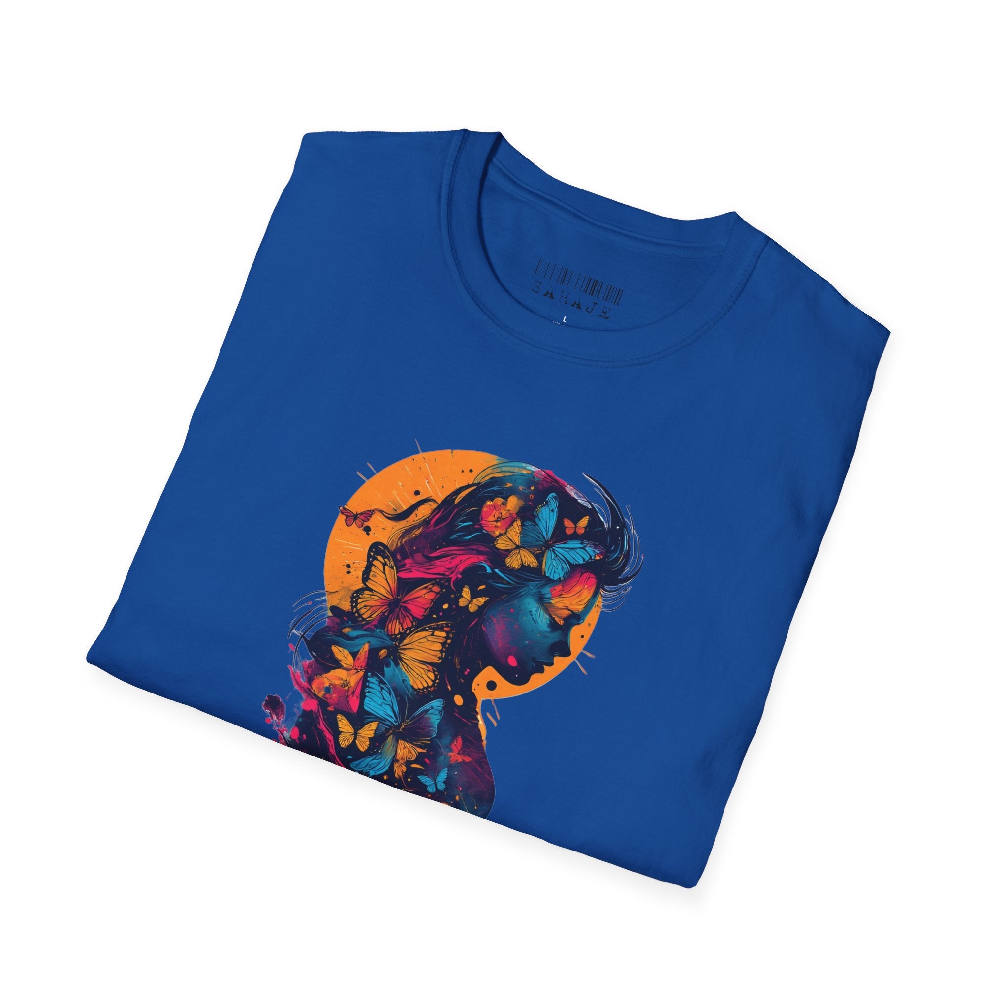Butterfly Silhouette T-Shirt — Colorful Floral Profile Tee