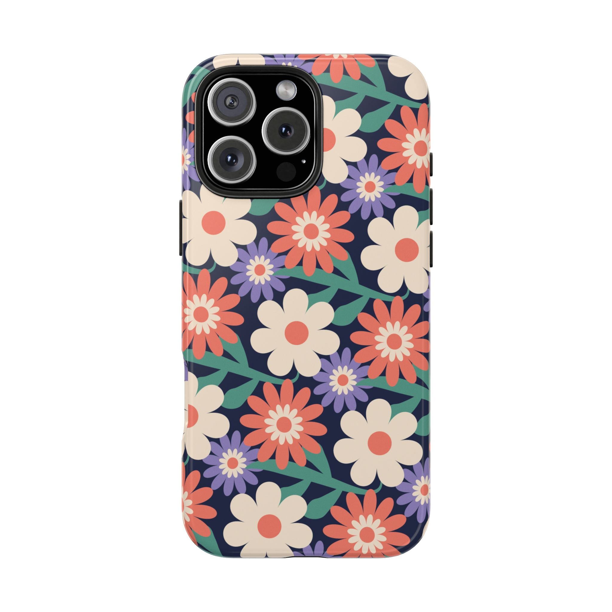 Floral Tough Phone Case — Retro Daisies Protective Phone Cover