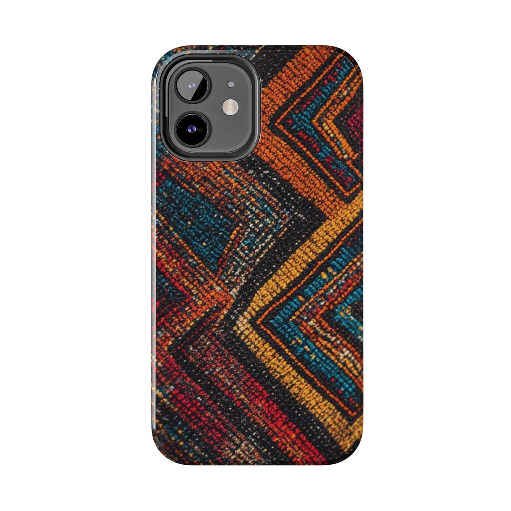 Tough Phone Case — Boho Geometric Rug Pattern, Protective iPhone Cover