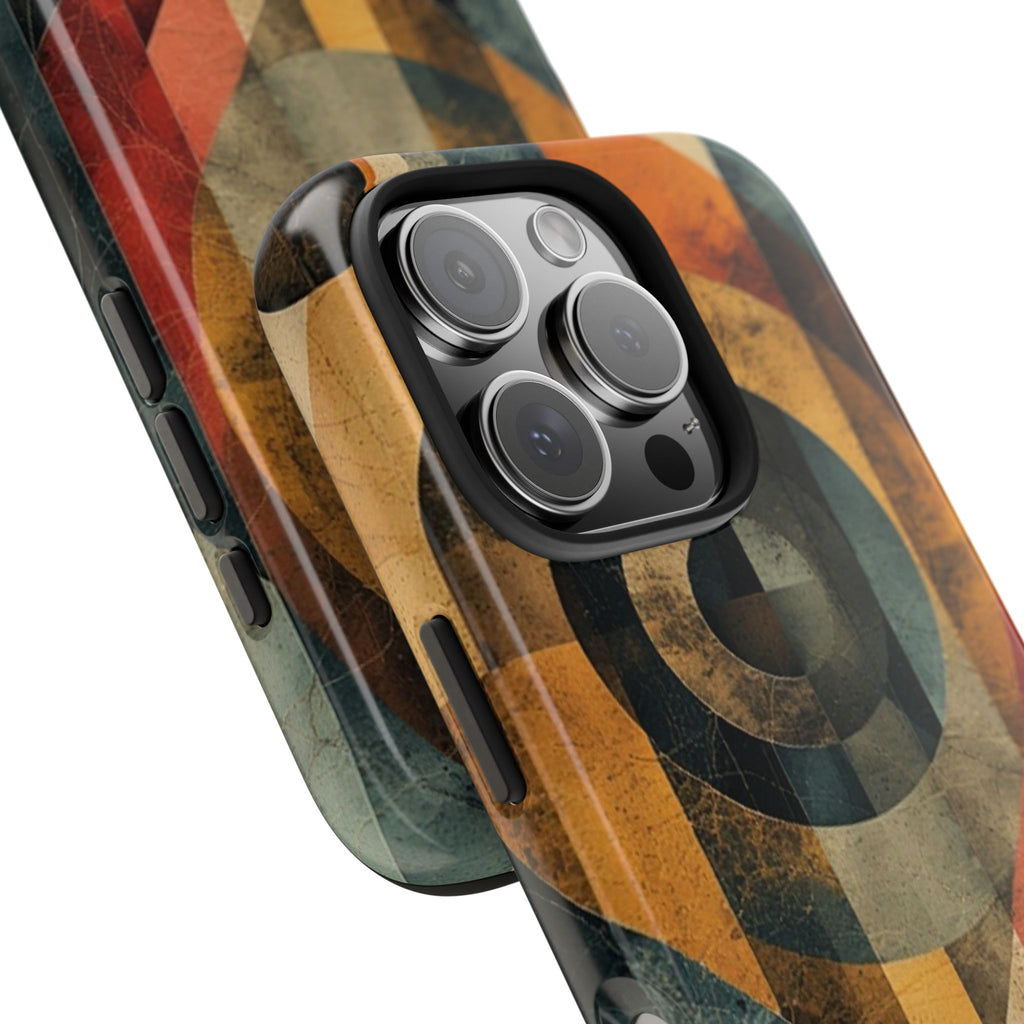 Retro Geometric Tough Phone Case — Vintage Target Circle Design