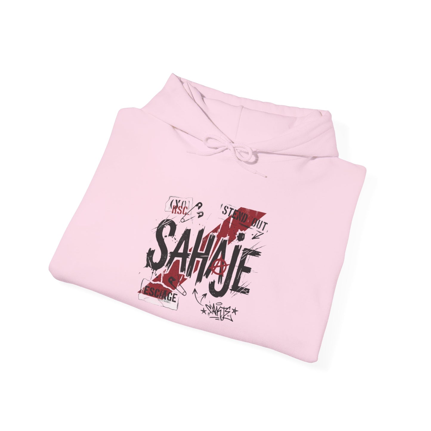 Sahaje Graphic Hoodie – Distressed Vintage Script Pullover