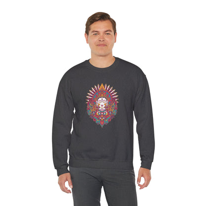Crewneck Sweatshirt — Colorful Mandala Goddess Graphic
