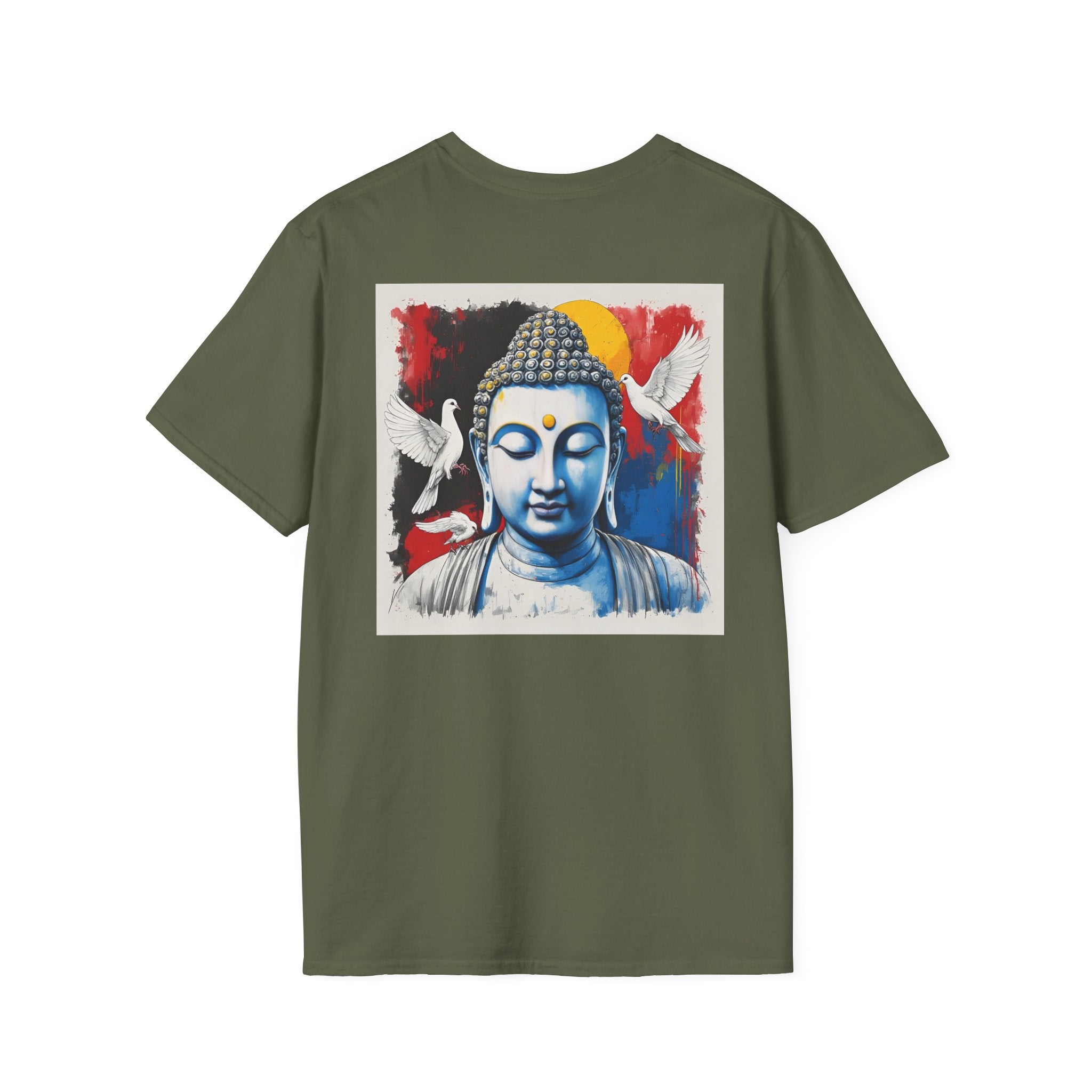 Buddha & Doves Graphic T-Shirt — Peaceful Zen Meditation Tee