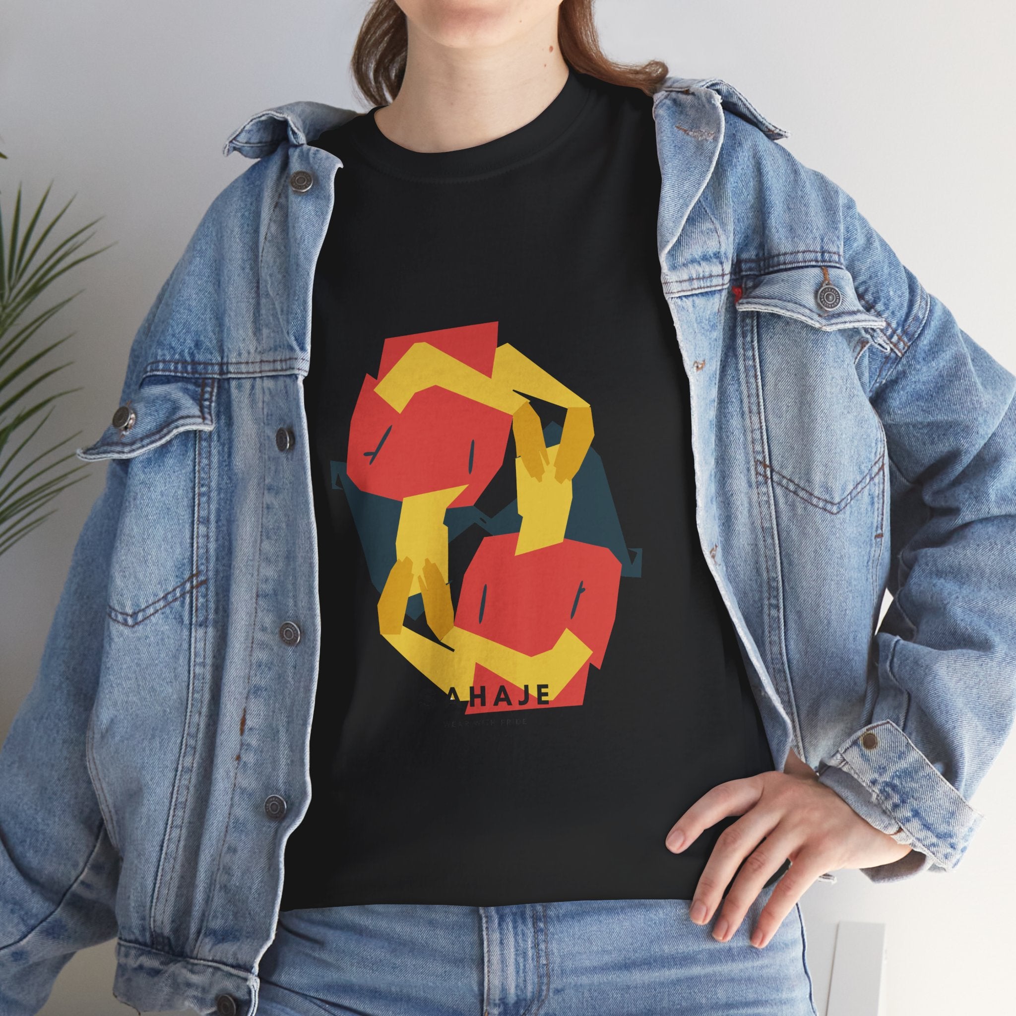 Geometric Fox Tee — Stylized Red & Yellow Fox Illustration T-Shirt