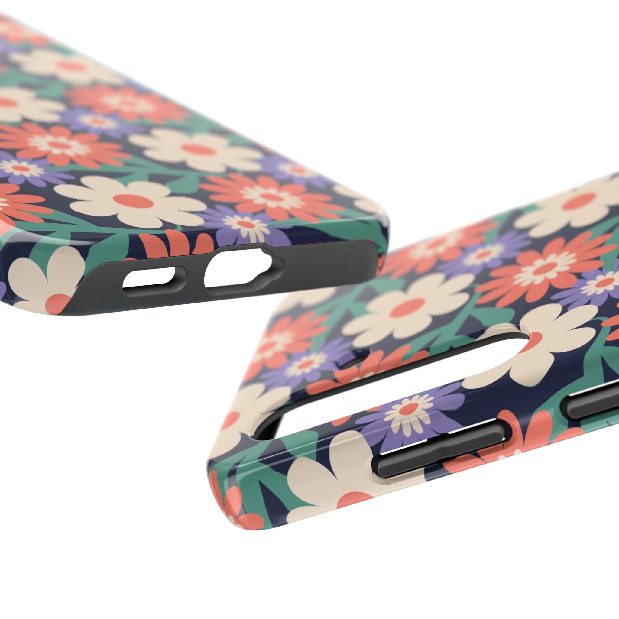 Floral Tough Phone Case — Retro Daisies Protective Phone Cover