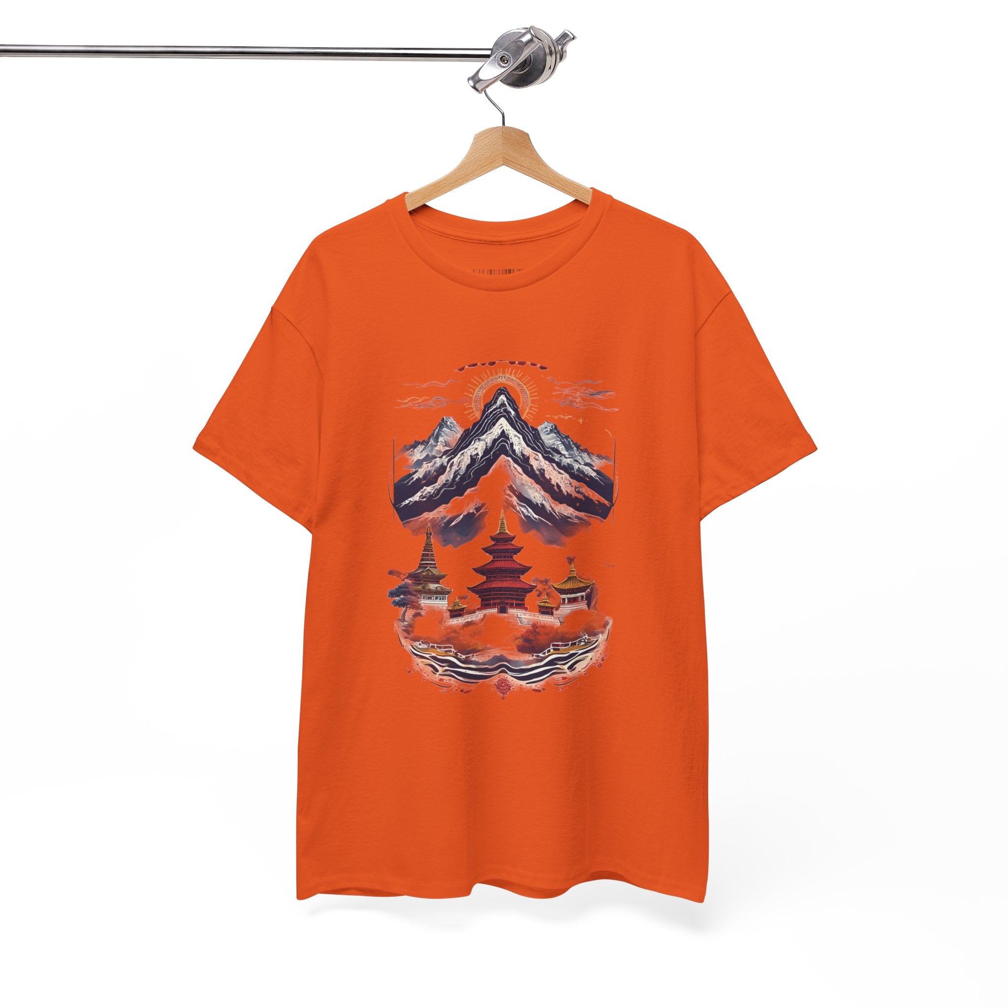 Japanese Mountain Pagoda T-Shirt — Zen Temple Landscape Tee