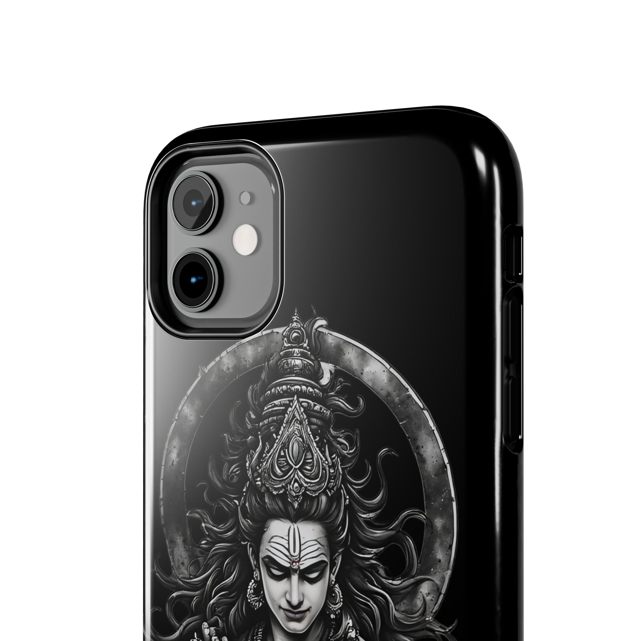 Shiva Tough Phone Case — Black Protective Hindu Deity Design