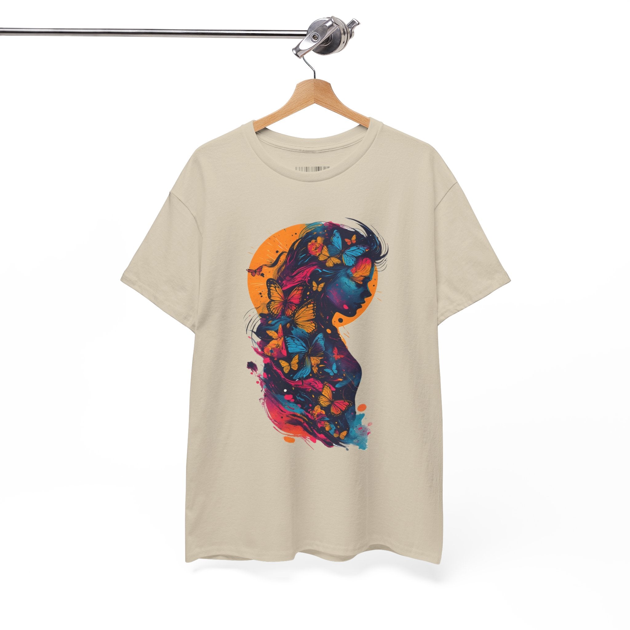 Butterfly Silhouette Graphic Tee — Colorful Maternity Profile Design