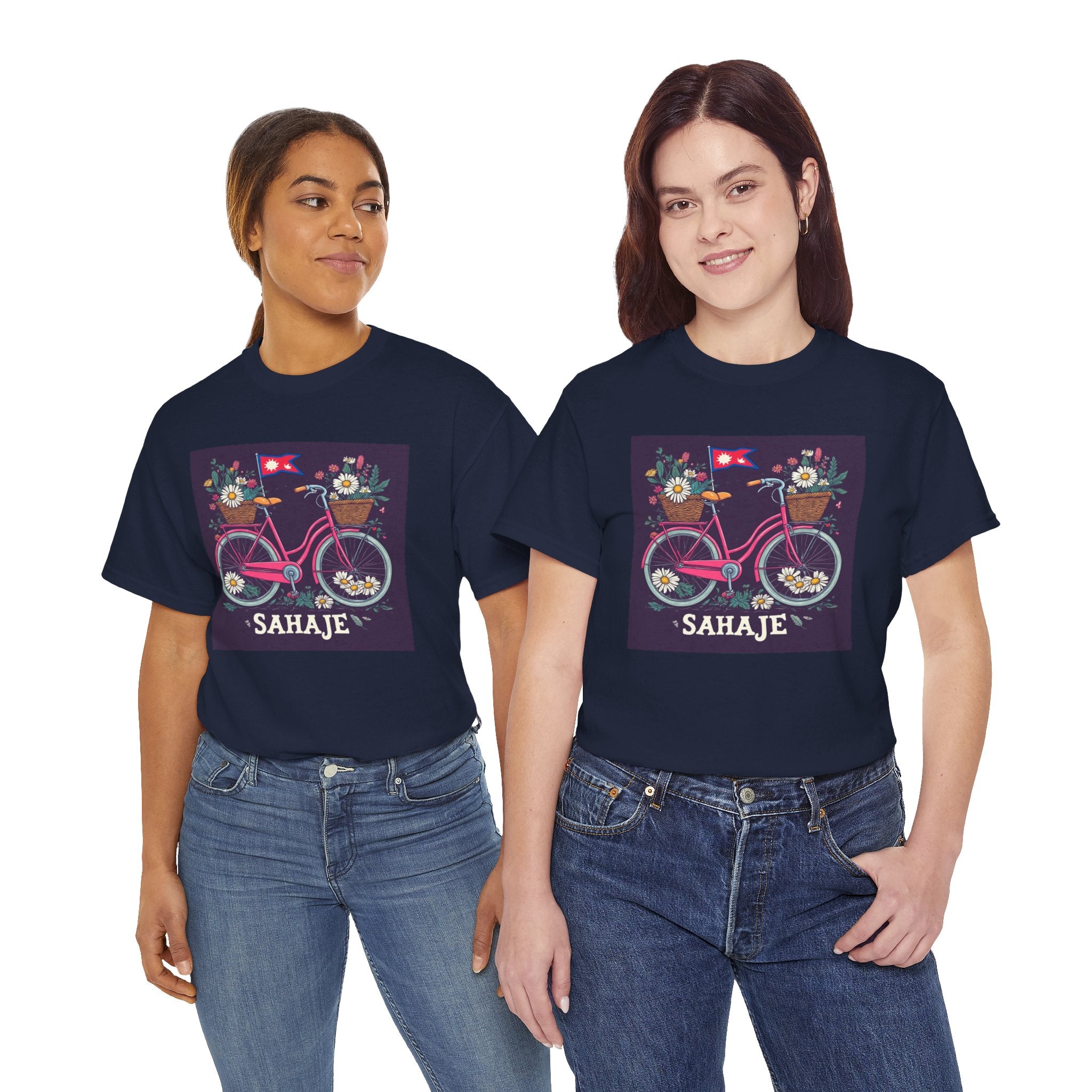 Sahaje Floral Bicycle T‑Shirt