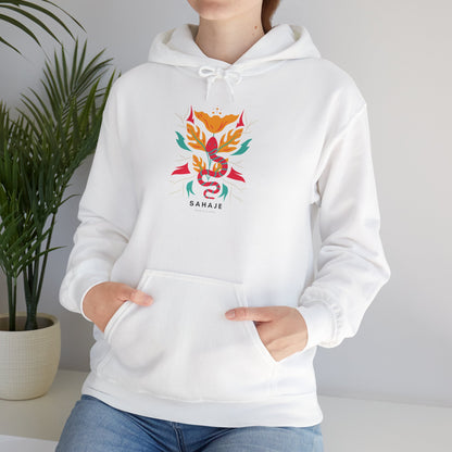 Floral Snake Hoodie — Colorful Serpent & Bloom Graphic Sweatshirt