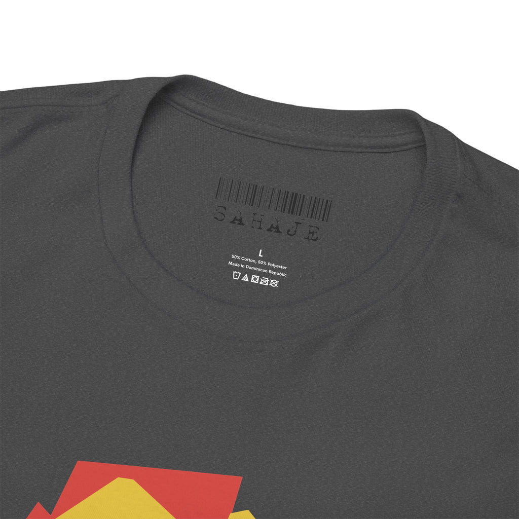 Foxes in Hexagon Graphic Tee — Minimal Geometric Animal Shirt