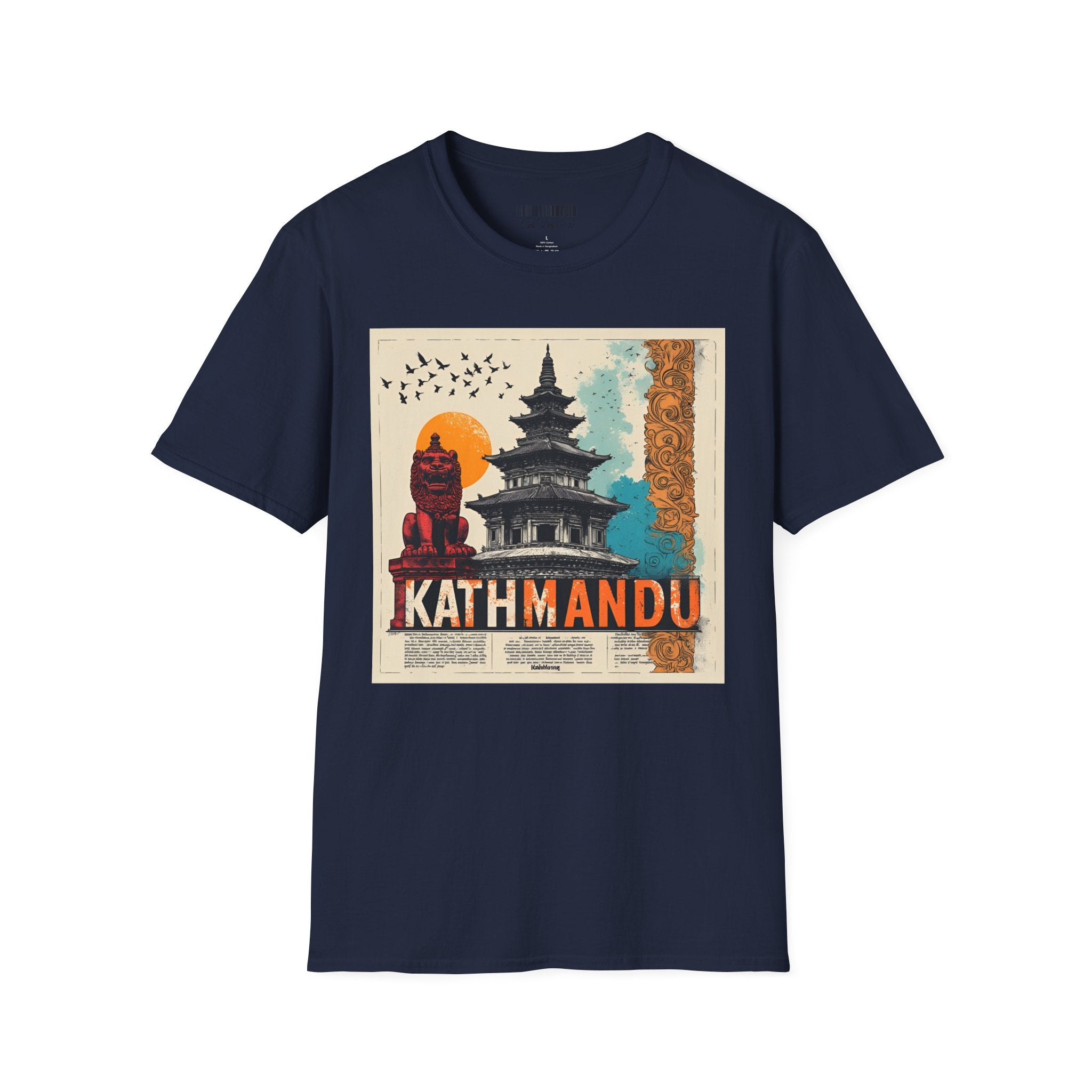 Kathmandu Vintage Travel T-Shirt – Retro Nepal Skyline Graphic Tee, Cultural Tourism Design