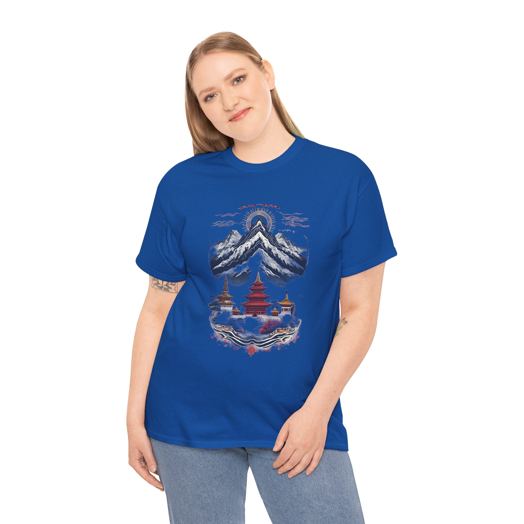Japanese Mountain Pagoda T-Shirt — Zen Temple Landscape Tee
