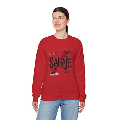 Sahaje Graphic Crewneck Sweatshirt – Streetwear Logo Pullover