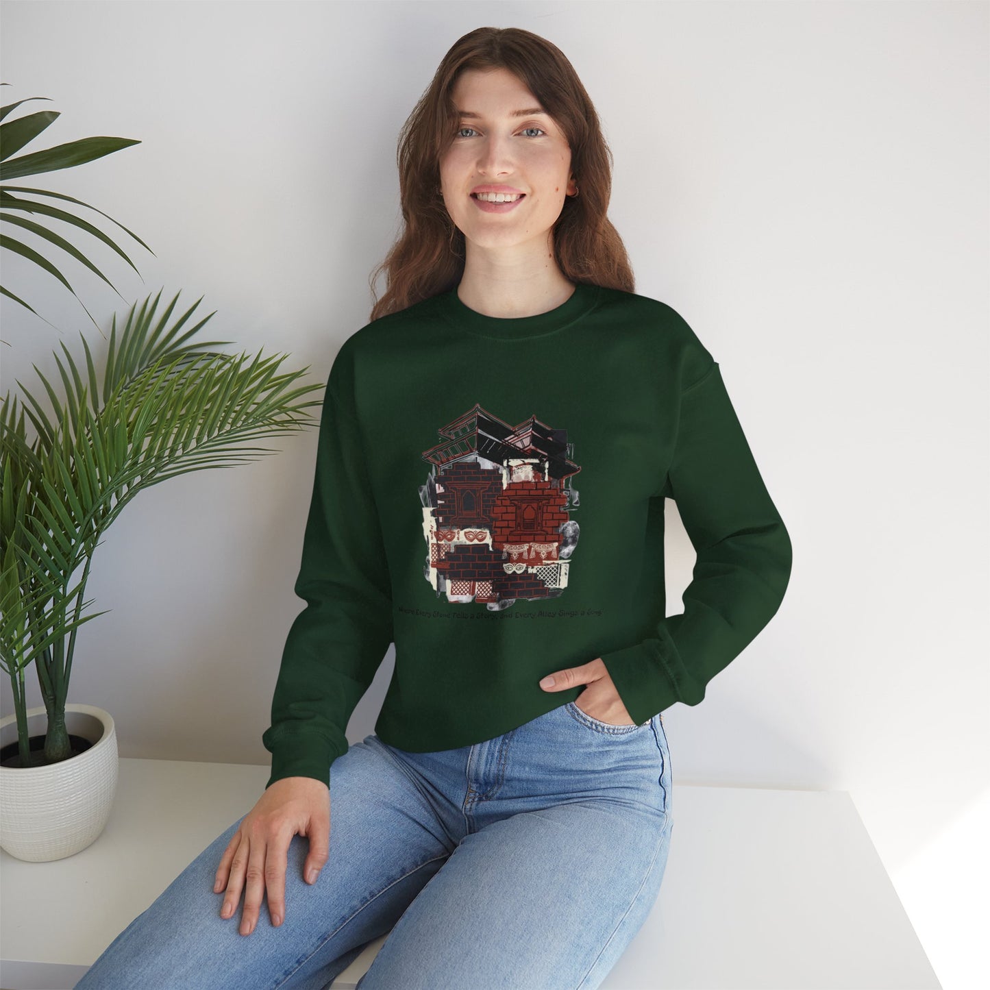 Crewneck Sweatshirt — Vintage Camper Roadtrip Illustration ("Where's Every Place I’ve Been, and Every Place I’m Going")