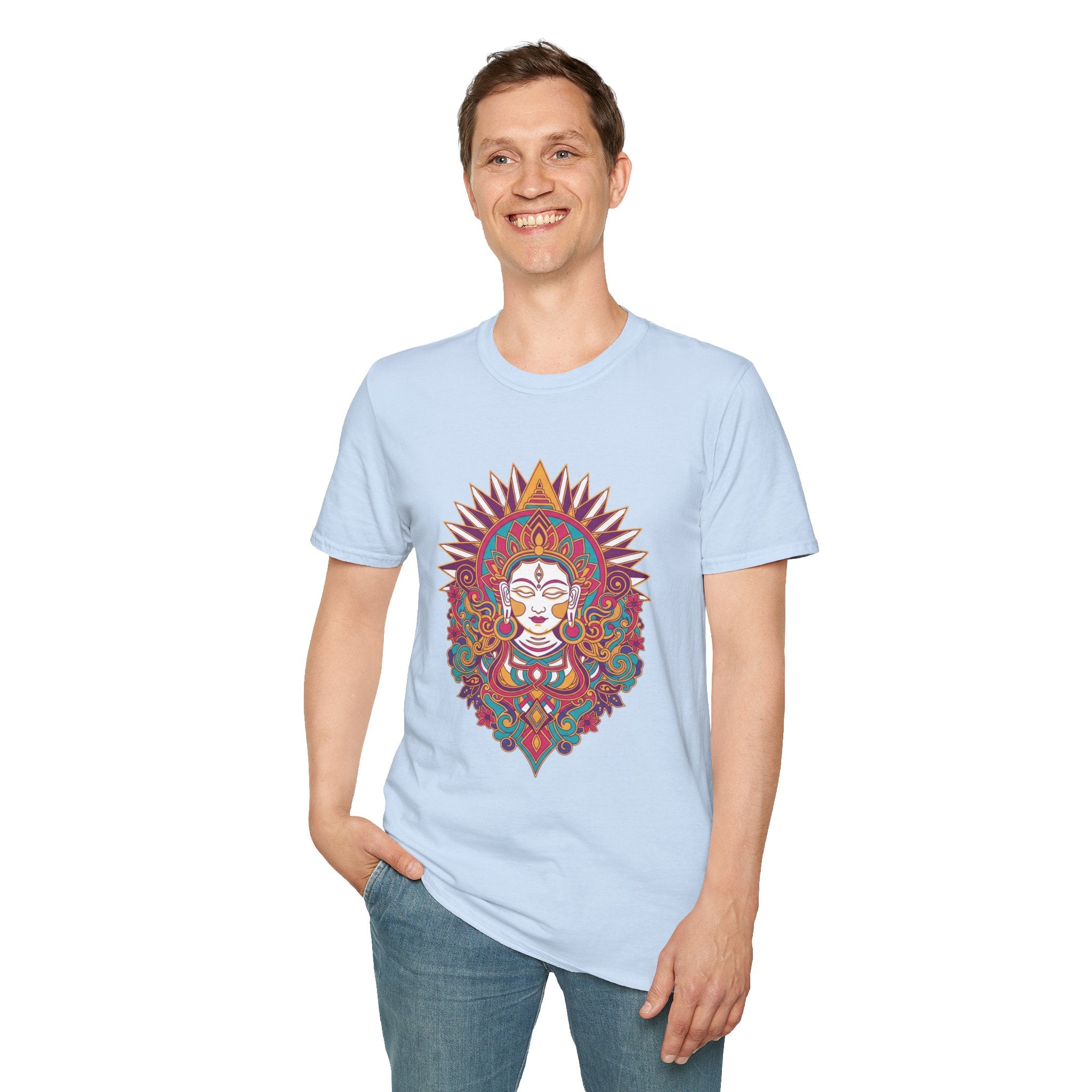 Mandala Goddess T-Shirt — Colorful Floral Spiritual Tee