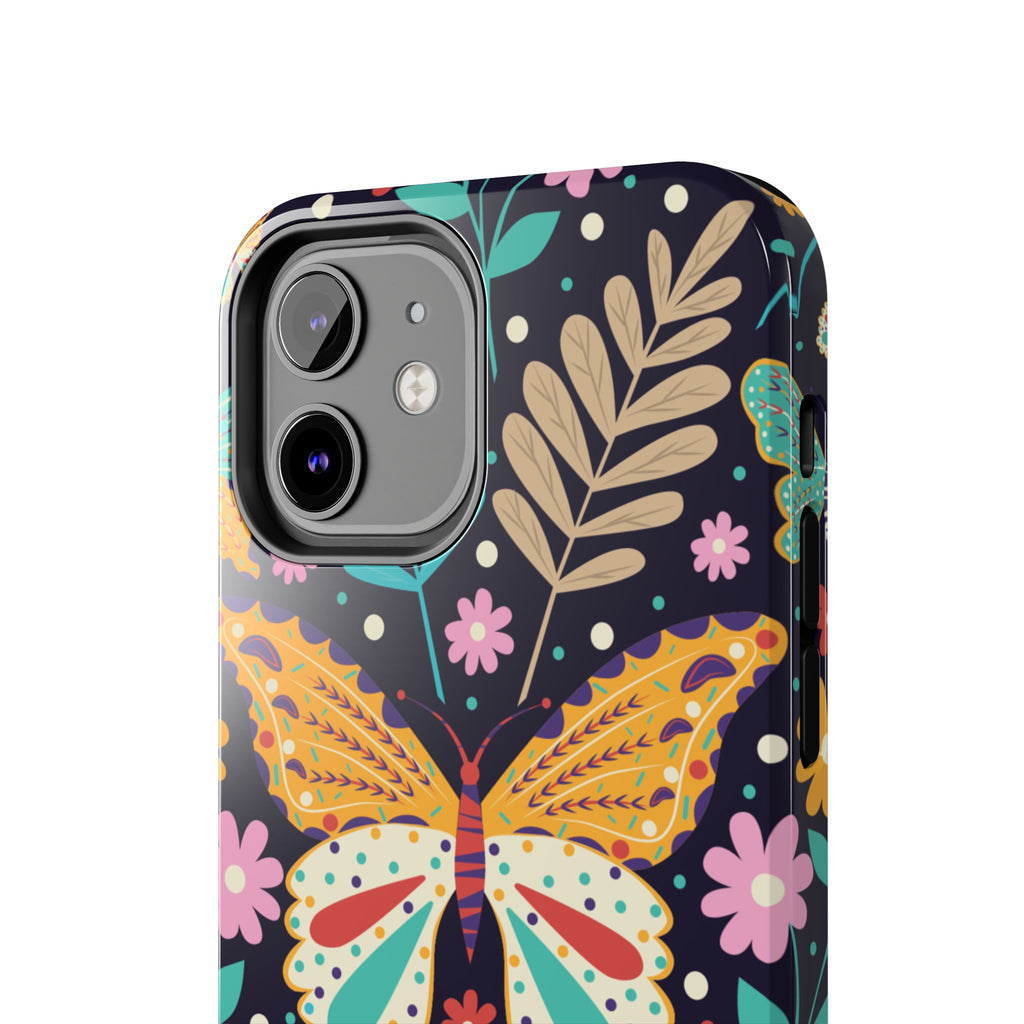 Floral Butterfly Tough Phone Case — Colorful Garden Protective Cover