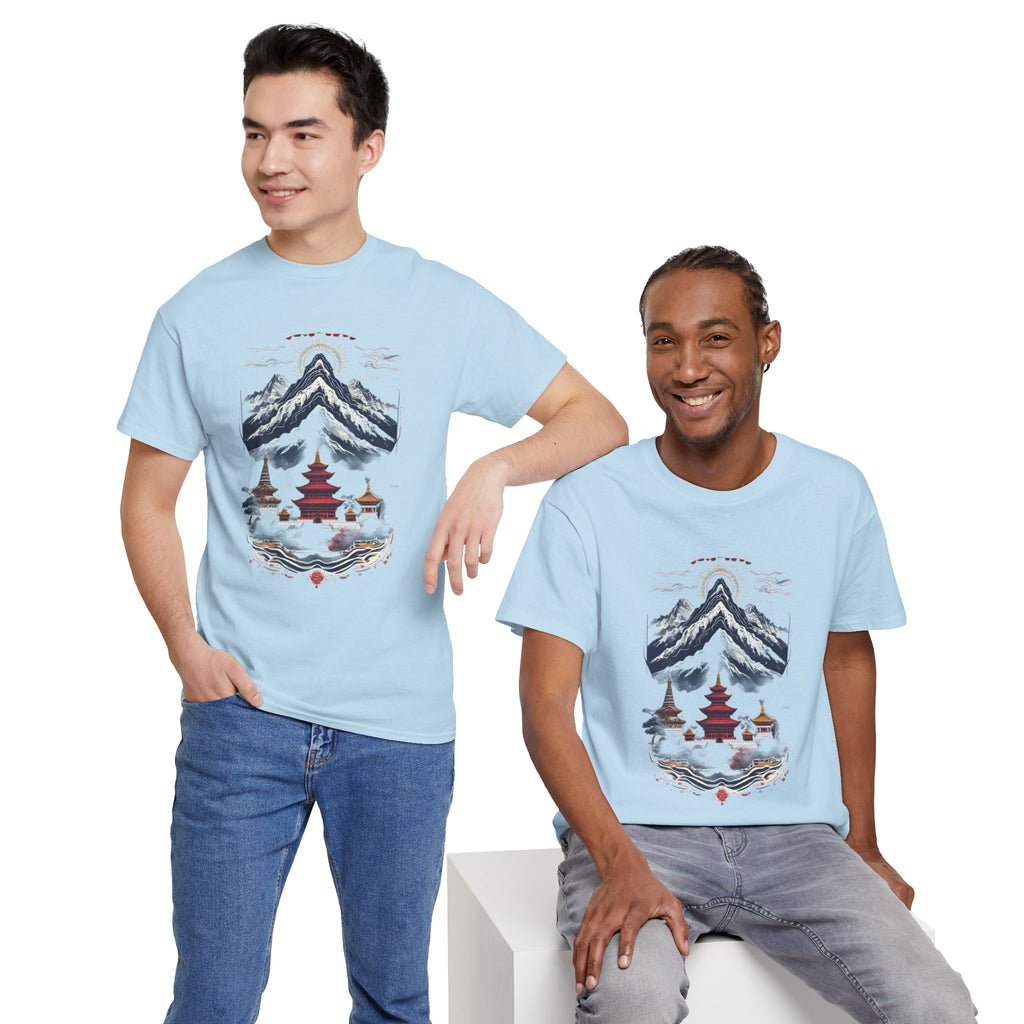 Japanese Mountain Pagoda T-Shirt — Zen Temple Landscape Tee