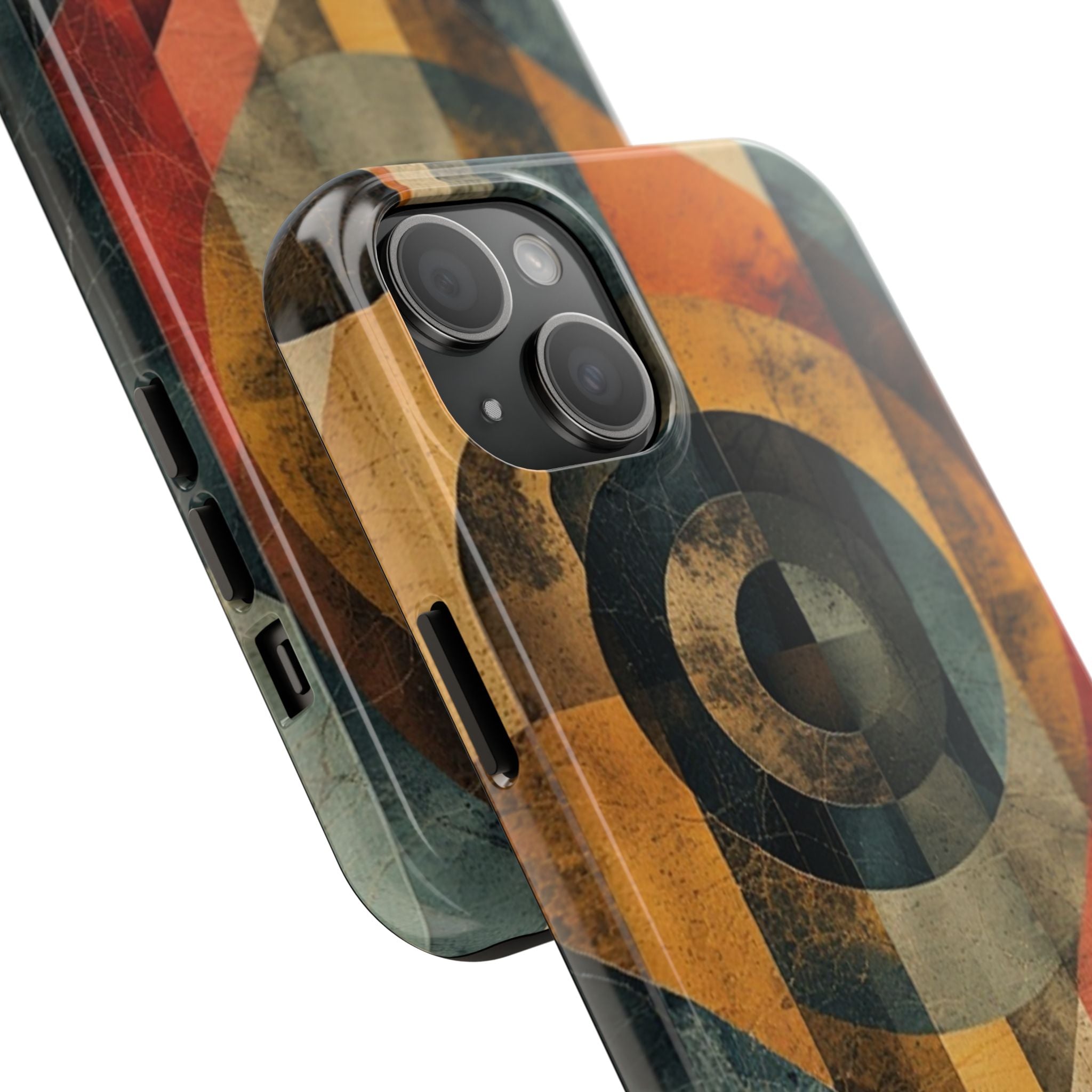 Retro Geometric Tough Phone Case — Vintage Target Circle Design