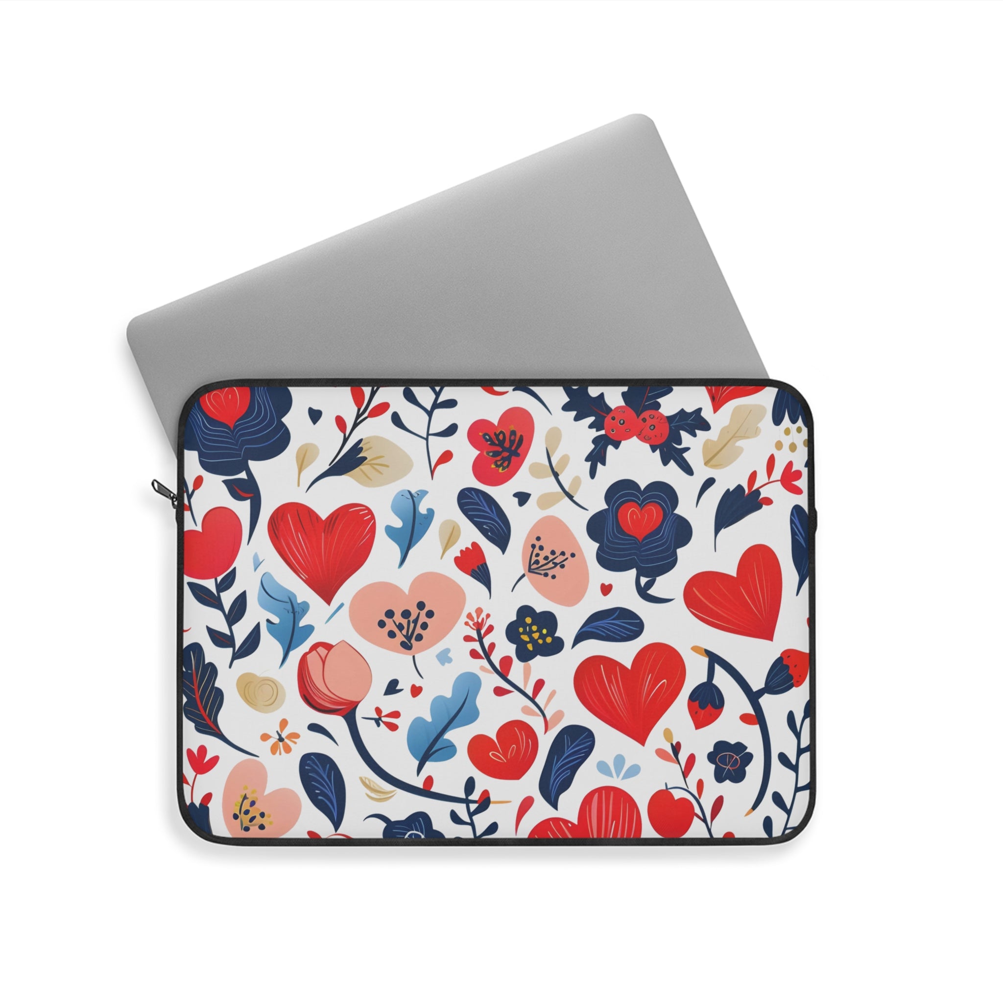 Floral Laptop Sleeve, Colorful Laptop Case, Flower Pattern Tech Bag, Valentine's Day Gift, Stylish MacBook Cover, Boho Chic Computer Sleeve