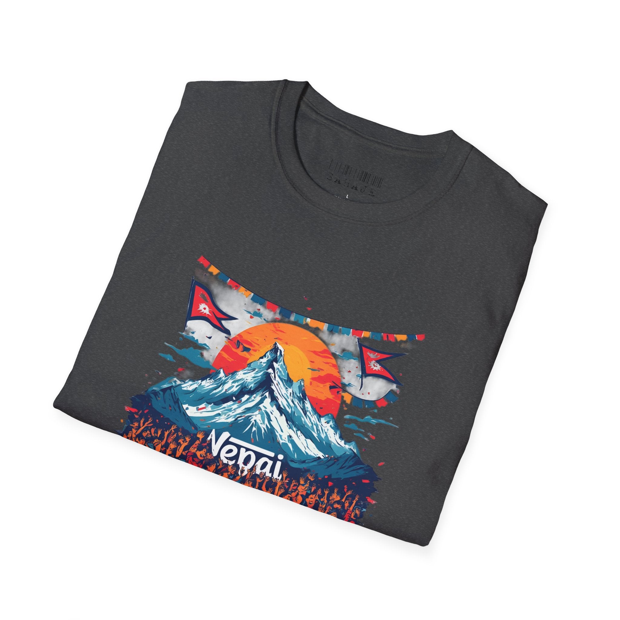 Nepal Mountain Sunrise T-Shirt — Retro Trekking Graphic Tee