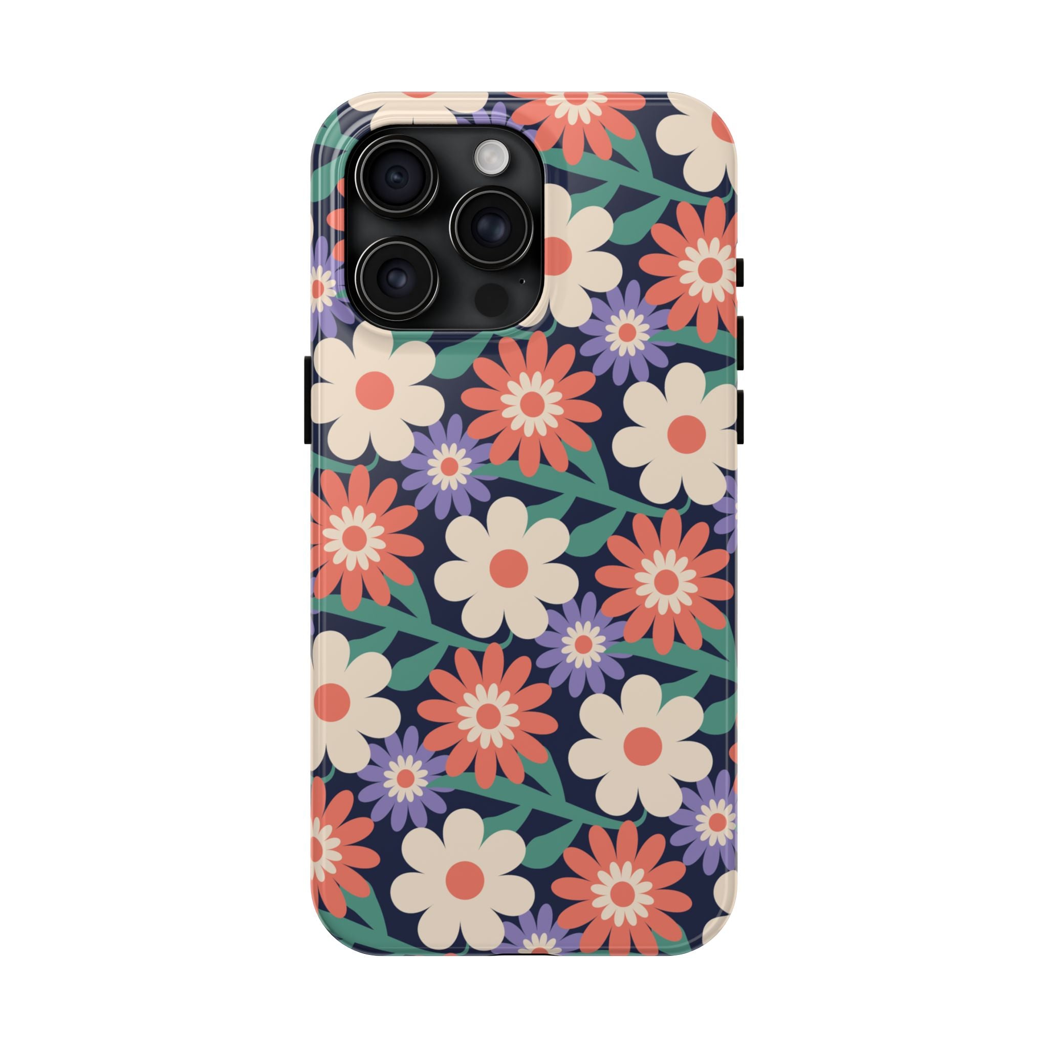 Floral Tough Phone Case — Retro Daisies Protective Phone Cover