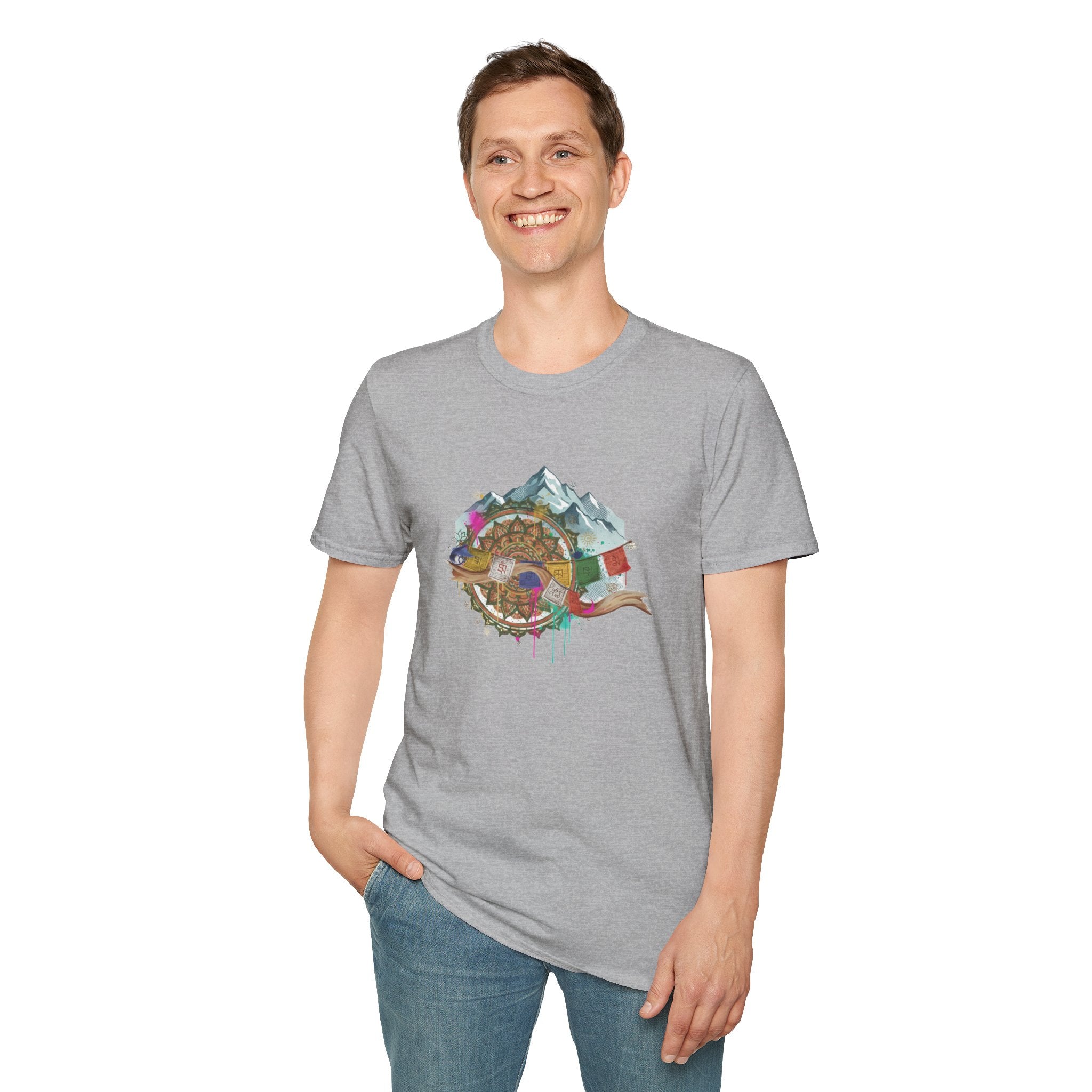 Adventure Turtle Graphic T-Shirt — Mountain Shell Nature Art Tee