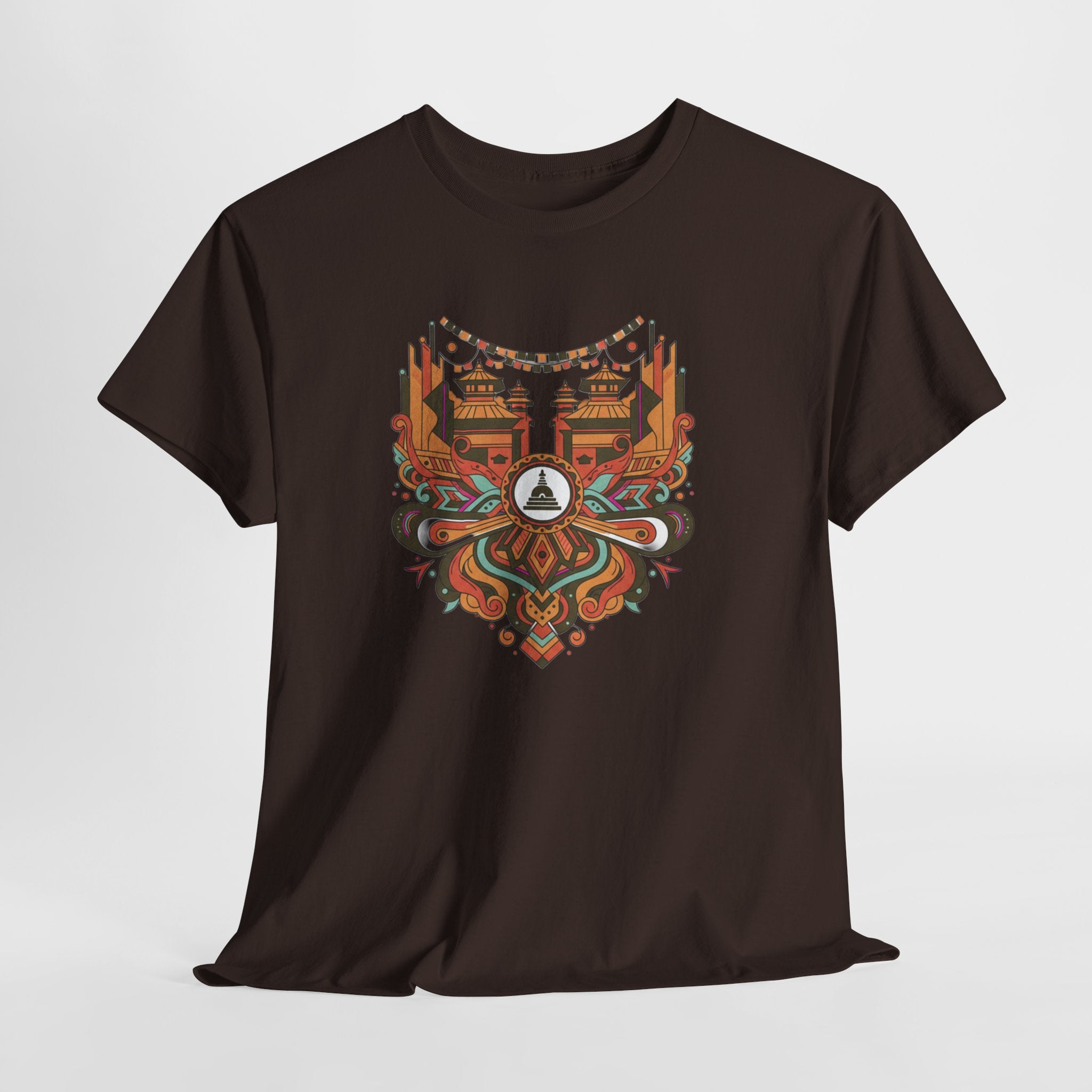 Mandala Cityscape Tee — Boho Urban Art Graphic T-Shirt