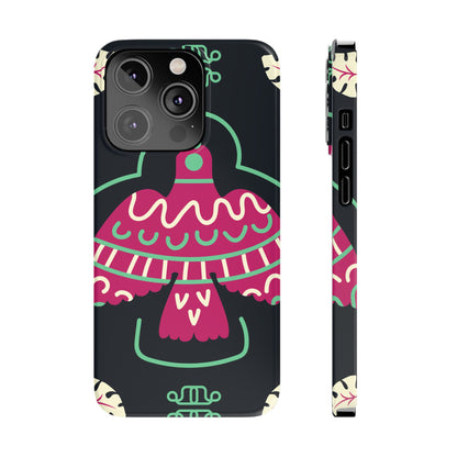 Colorful Bird Slim Phone Case, Bohemian Style Phone Cover, Gift for Nature Lovers, Unique Bird Design, Trendy Mobile Accessory