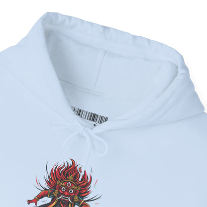 Demonic Oni Mask Hoodie — Japanese Demon Illustration Sweatshirt