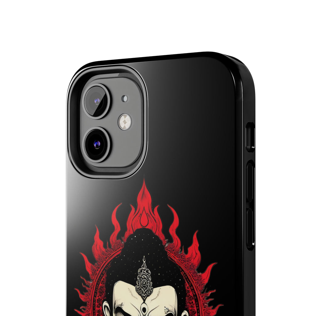 Meditative Buddha Tough Phone Case — Red Flame Zen Protection