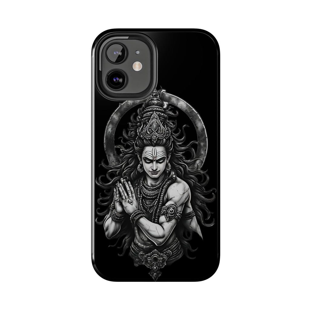 Shiva Tough Phone Case — Black Protective Hindu Deity Design