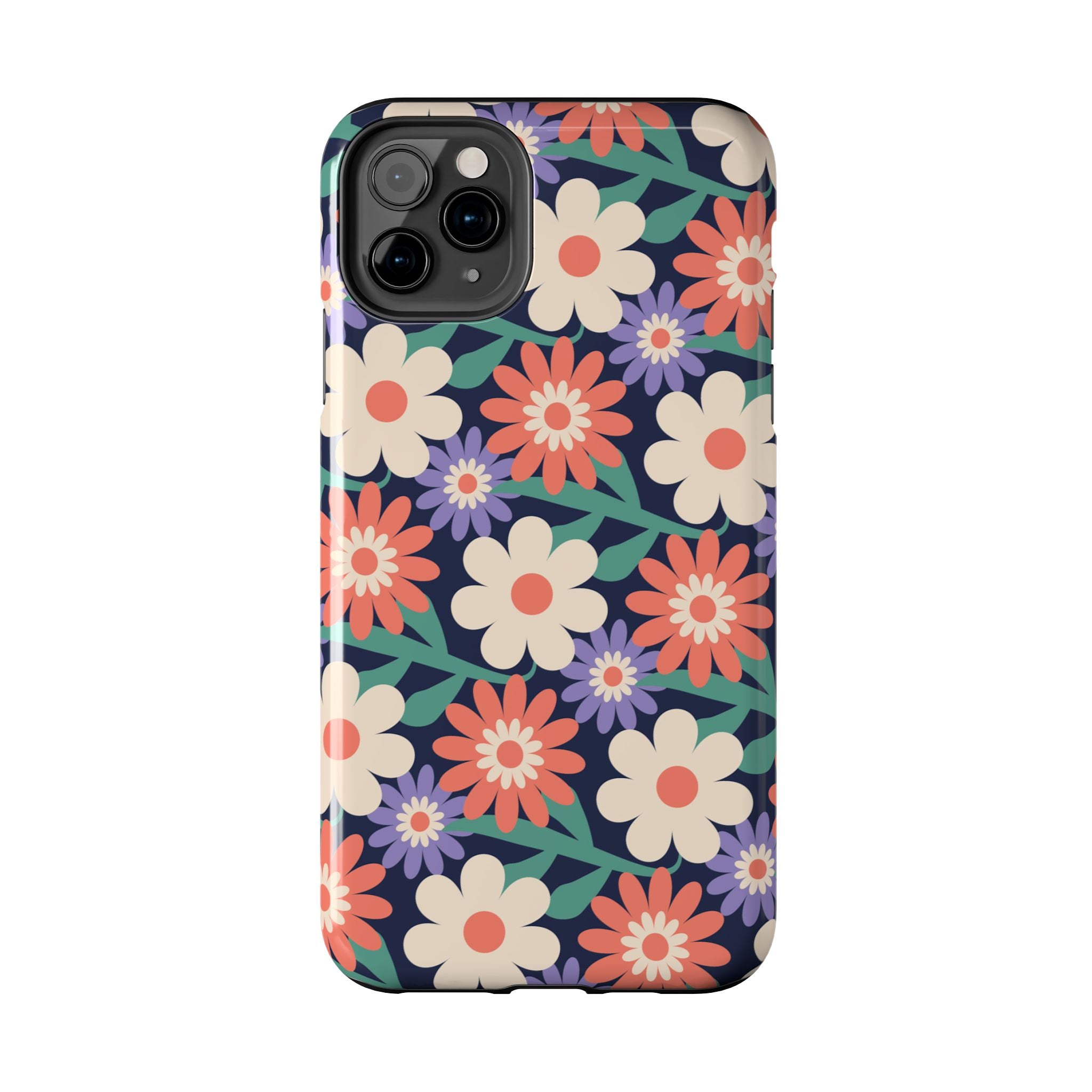 Floral Tough Phone Case — Retro Daisies Protective Phone Cover