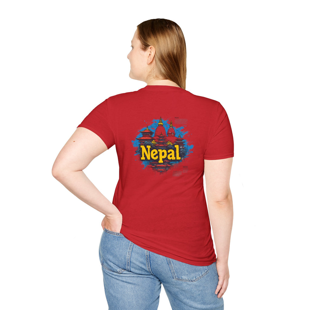 Nepal Souvenir T-Shirt — Stupa Sketch Graphic