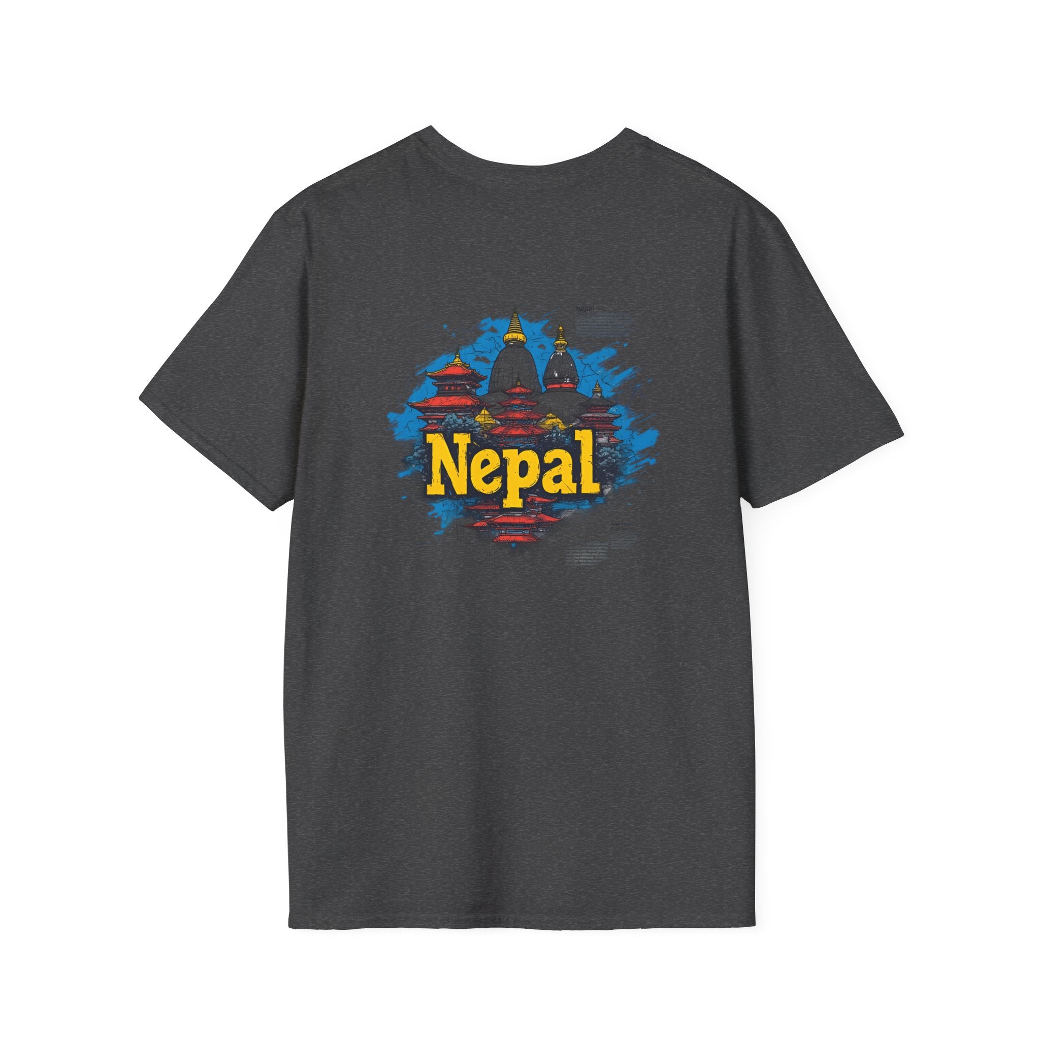 Nepal Souvenir T-Shirt — Stupa Sketch Graphic