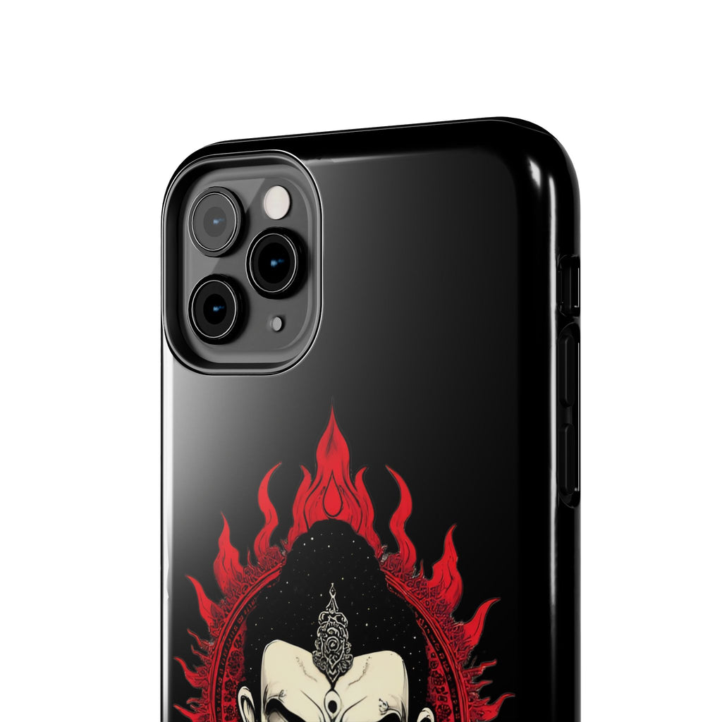 Meditative Buddha Tough Phone Case — Red Flame Zen Protection