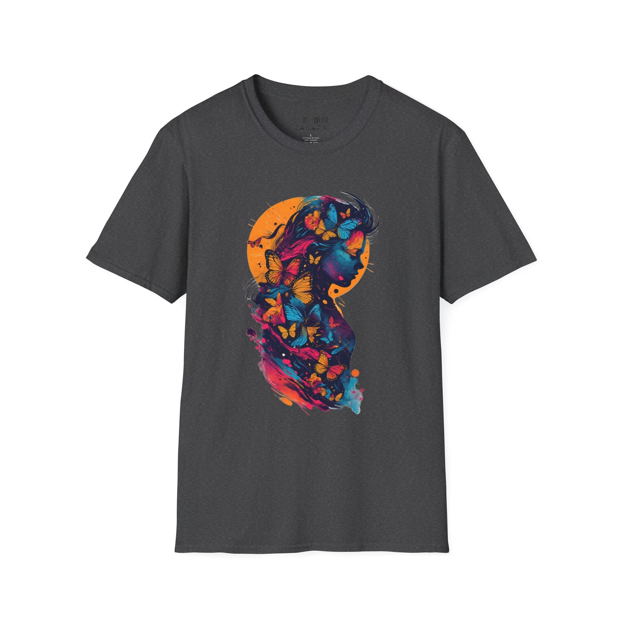 Butterfly Silhouette T-Shirt — Colorful Psychedelic Profile Tee