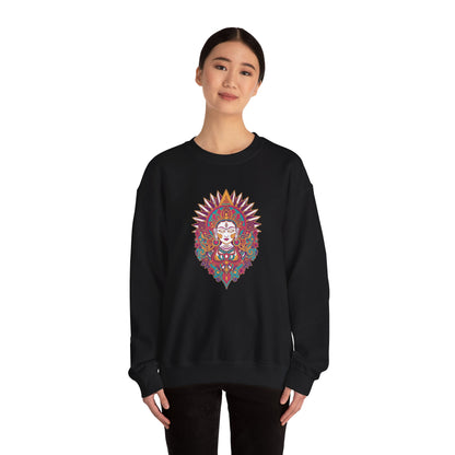 Crewneck Sweatshirt — Colorful Mandala Goddess Graphic