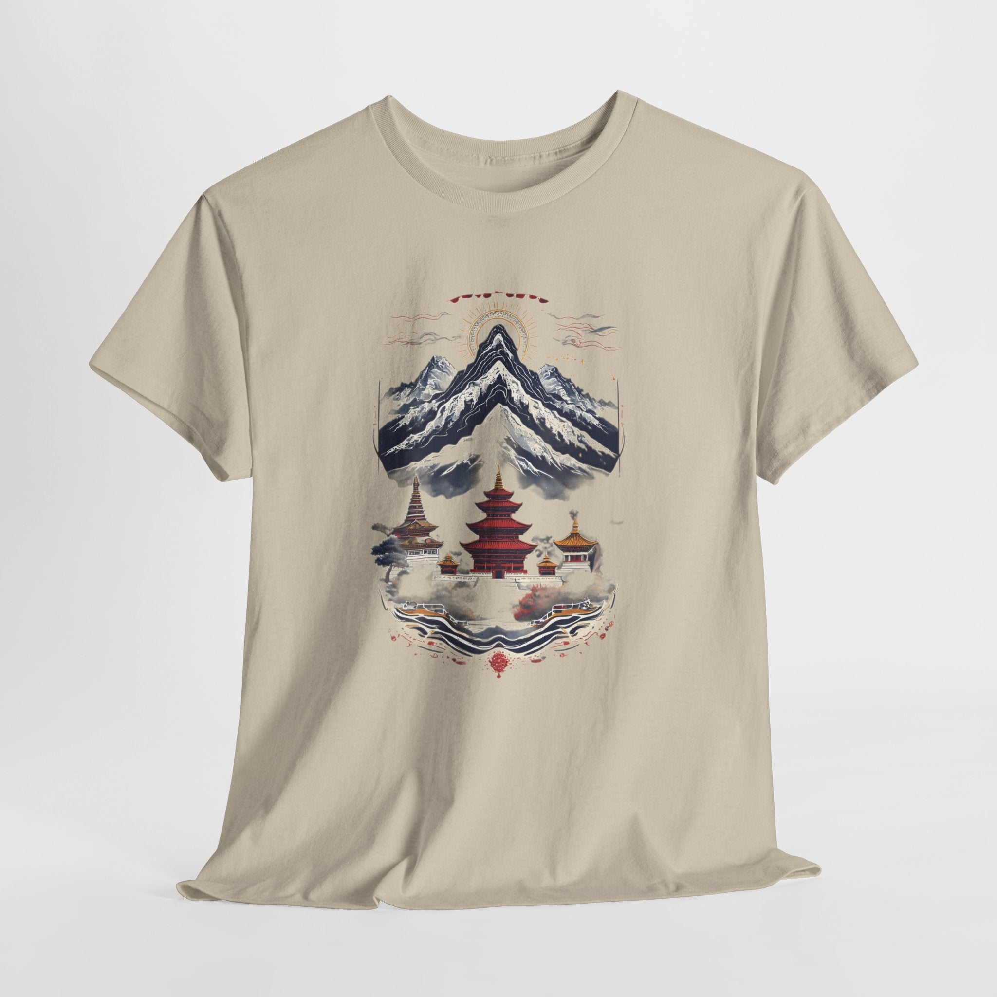 Japanese Mountain Pagoda T-Shirt — Zen Temple Landscape Tee
