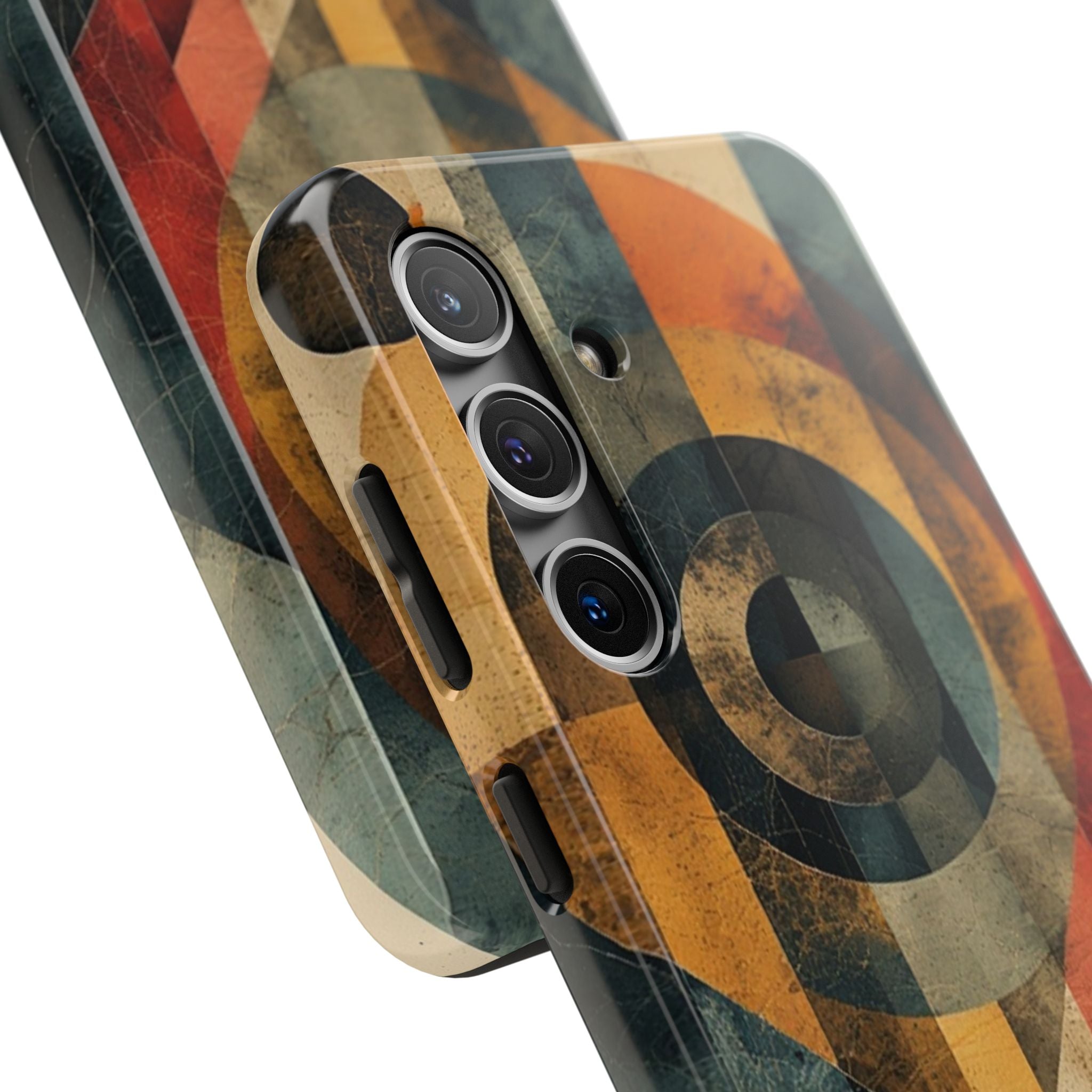 Retro Geometric Tough Phone Case — Vintage Target Circle Design
