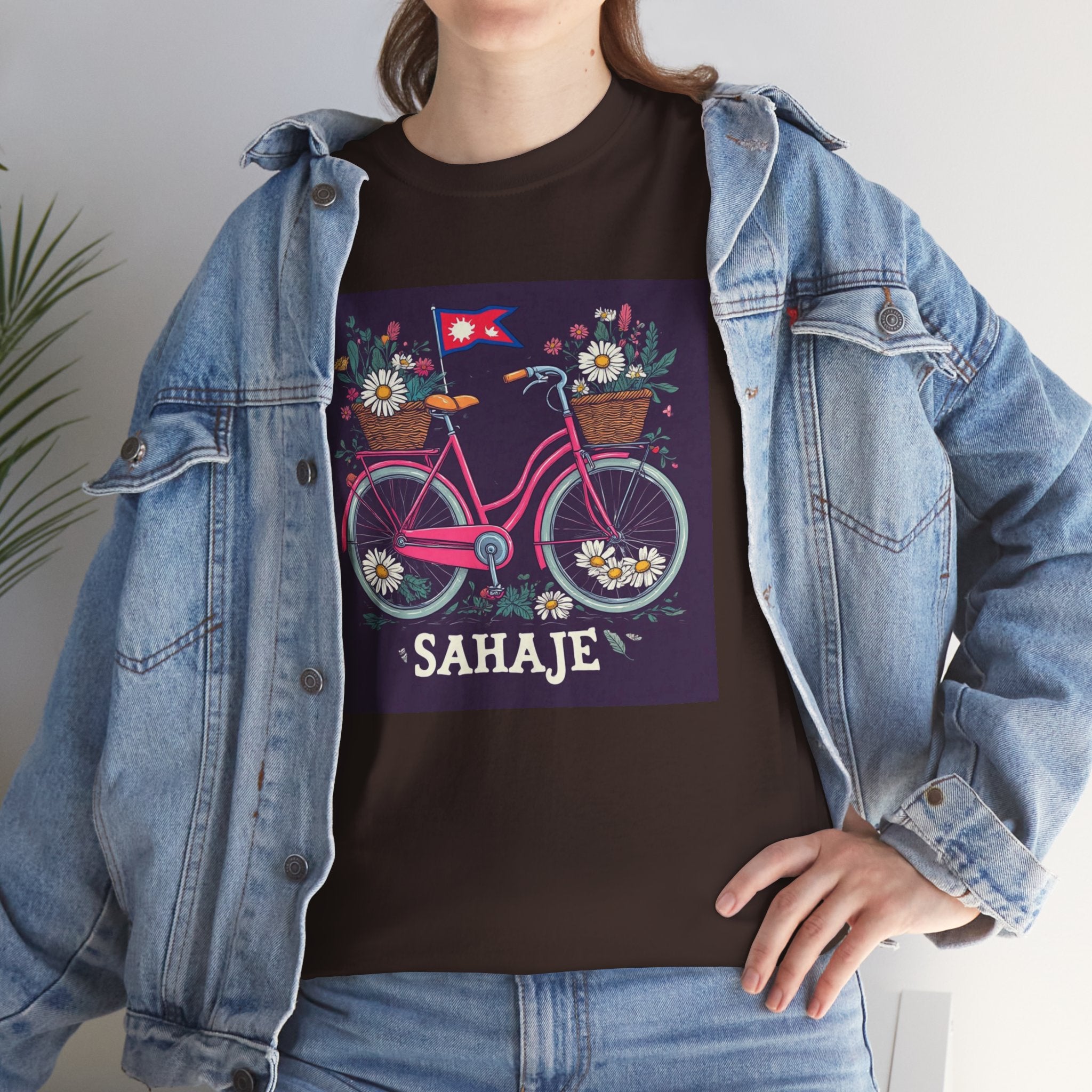 Sahaje Floral Bicycle T‑Shirt