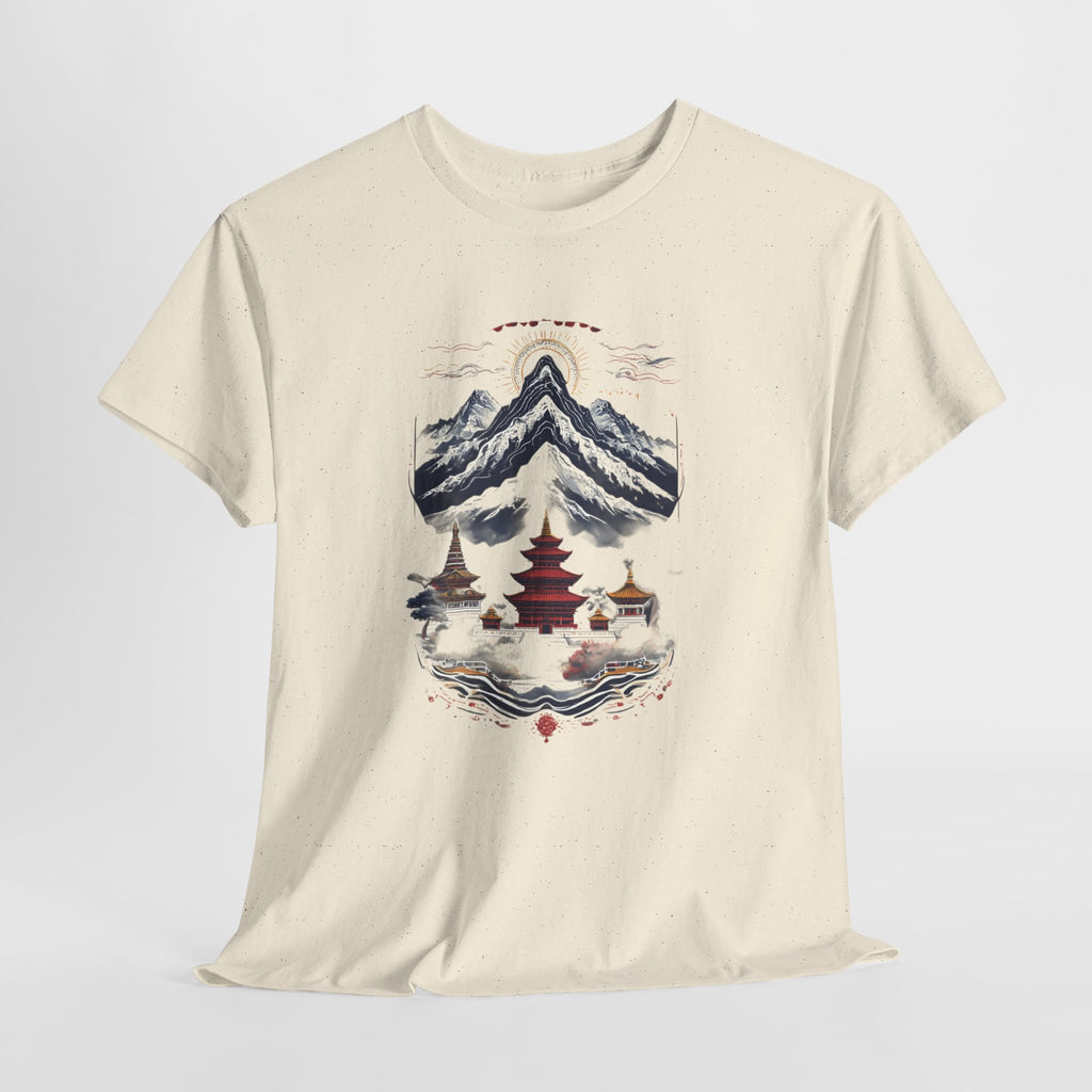 Japanese Mountain Pagoda T-Shirt — Zen Temple Landscape Tee