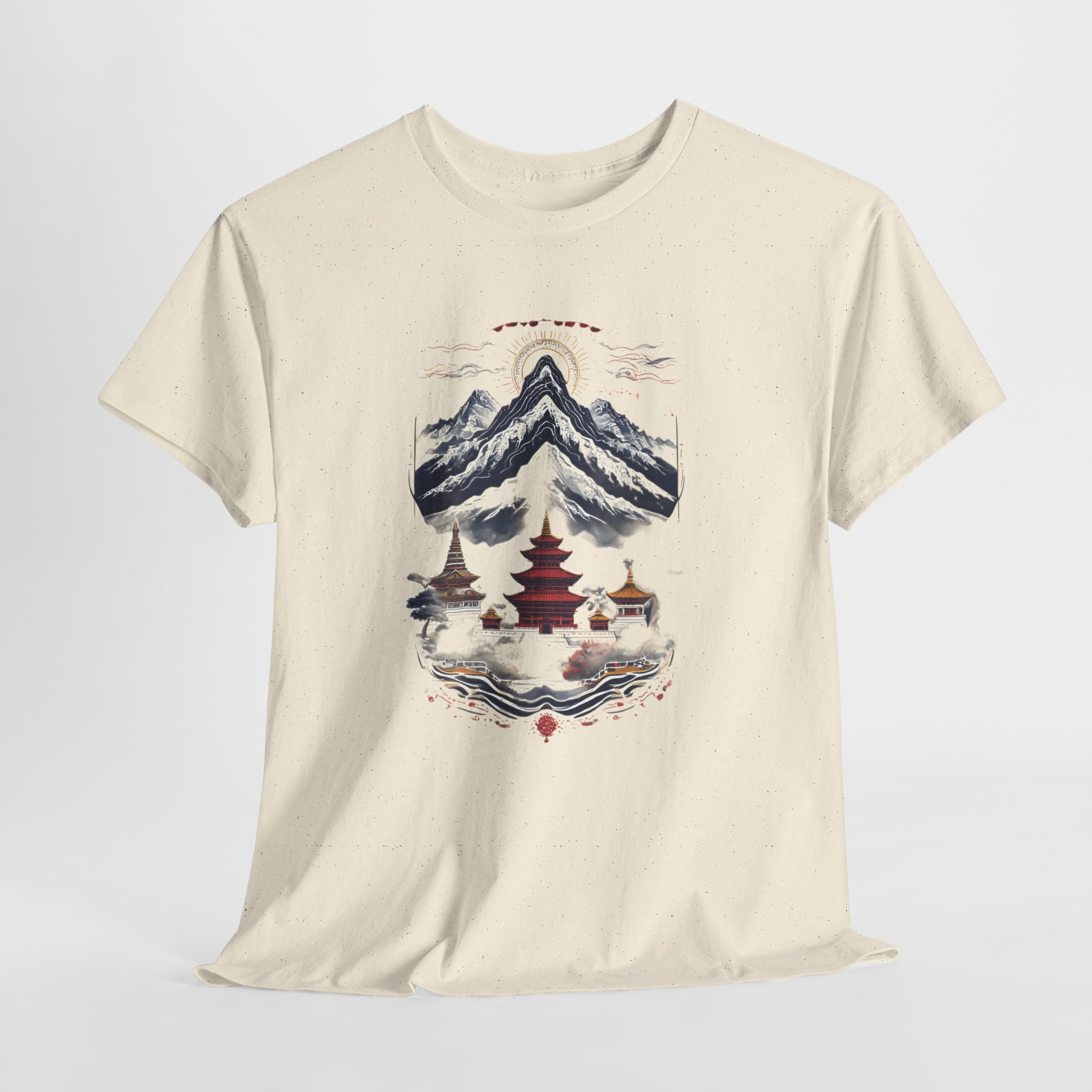 Japanese Mountain Pagoda T-Shirt — Zen Temple Landscape Tee